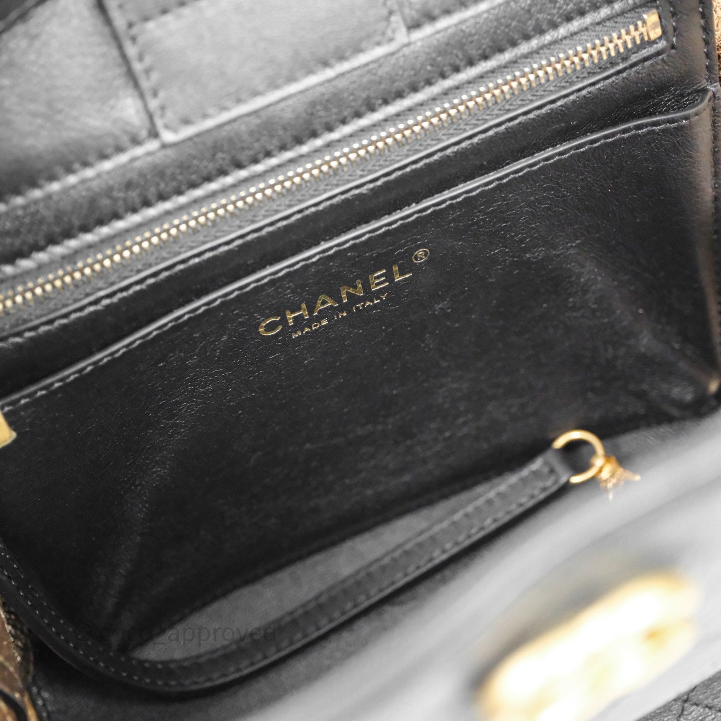 Chanel Quilted Drawstring Bucket Bag Black Calfskin Aged Gold Hardware