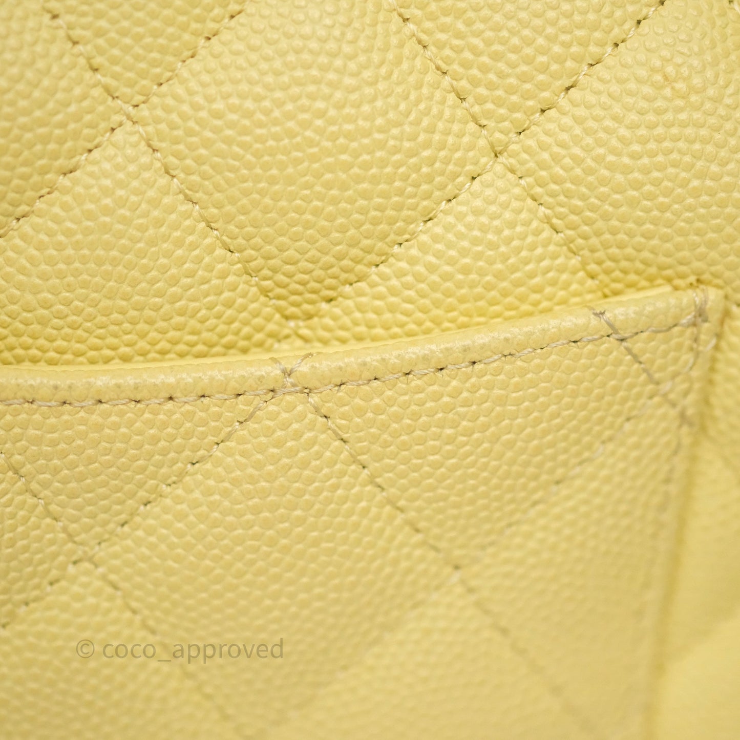 Chanel Mini Rectangular Quilted Yellow Caviar Silver Hardware