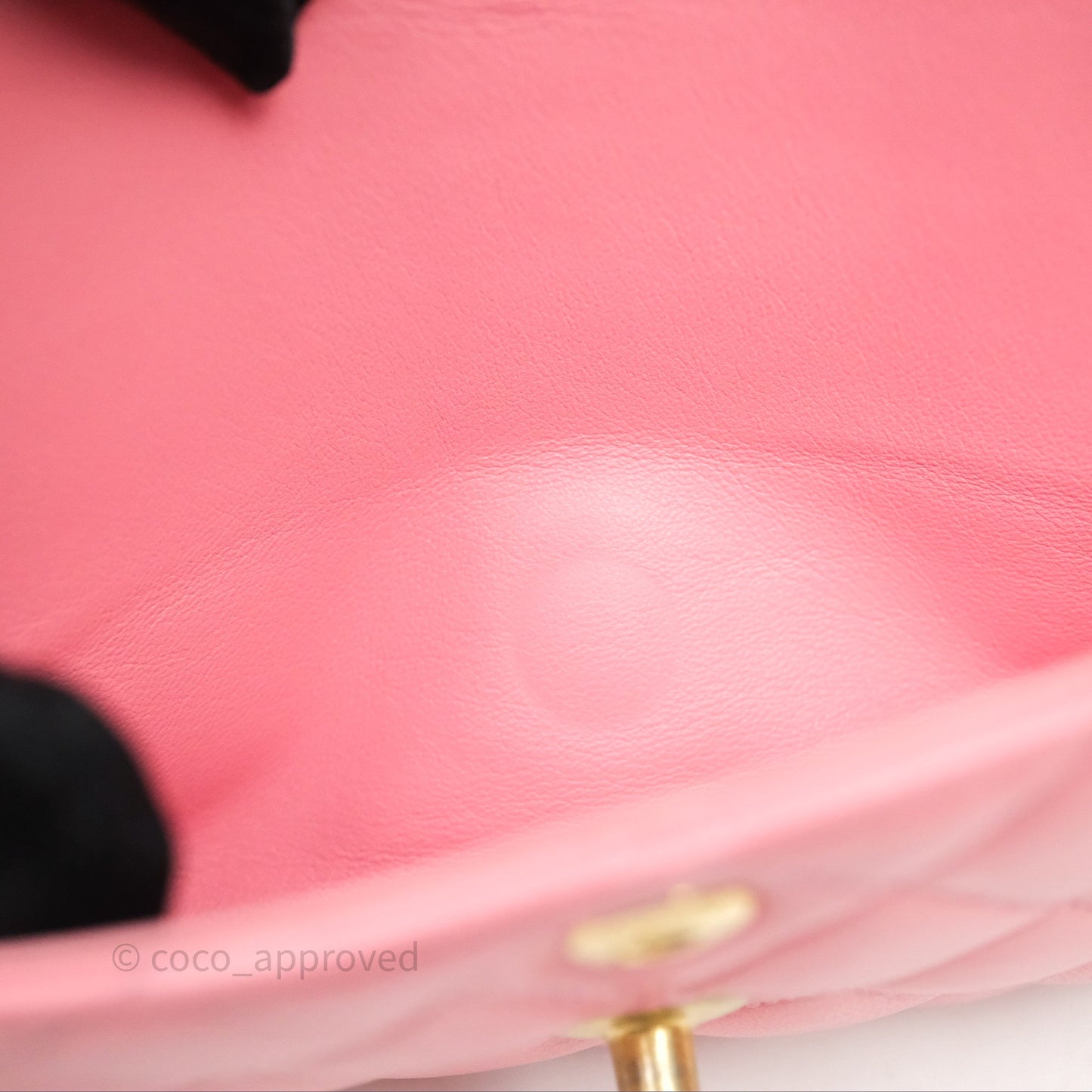 Chanel Small Classic Quilted Flap Pink Lambskin Aged Gold Hardware