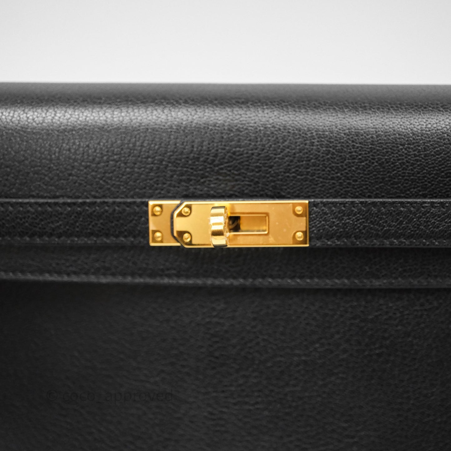 Hermes Kelly Elan Noir 89 Gold Hardware