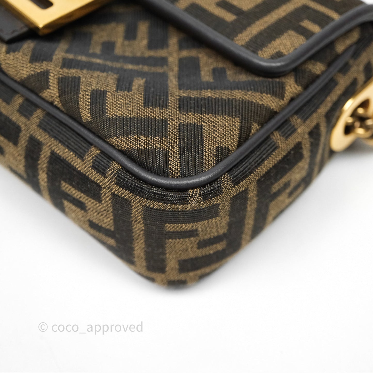 Fendi Baguette Chain Midi Bag Zucca Canvas