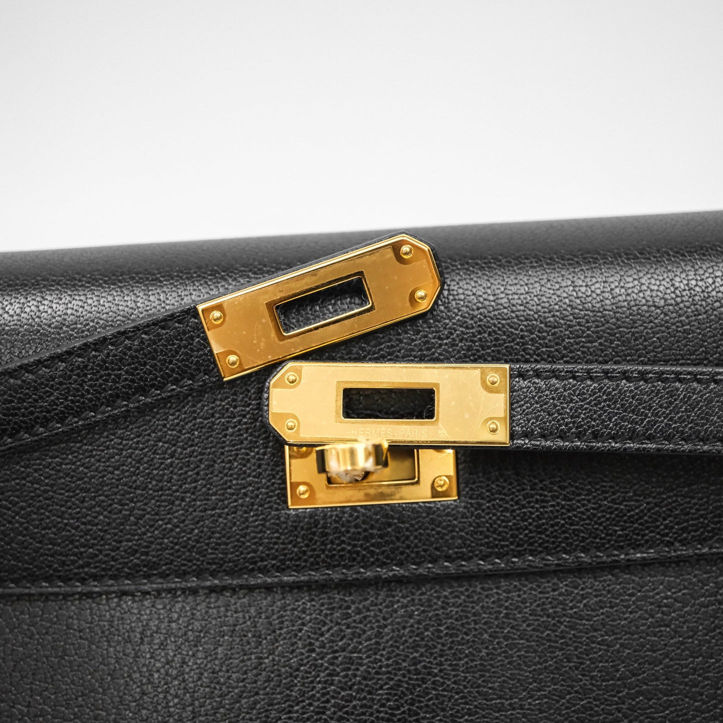 Hermes Kelly Elan Noir 89 Gold Hardware