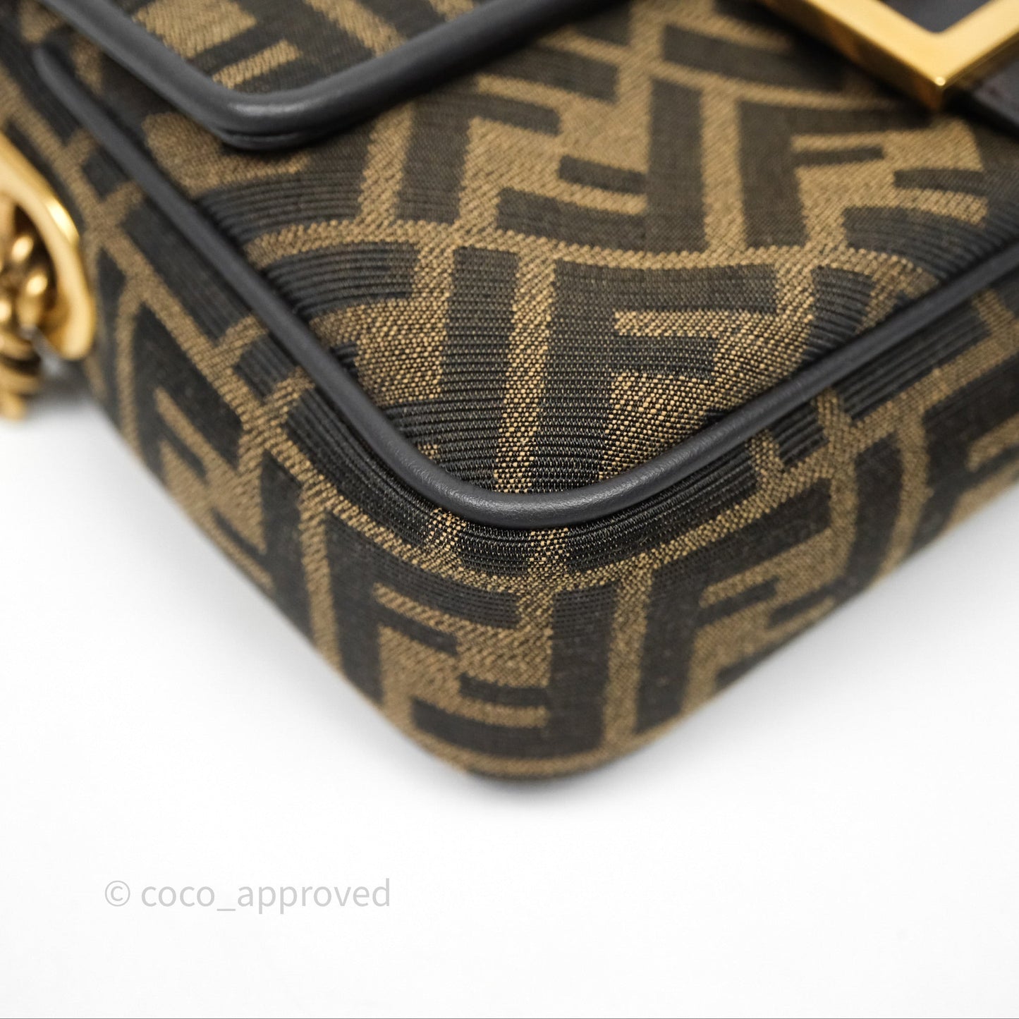 Fendi Baguette Chain Midi Bag Zucca Canvas