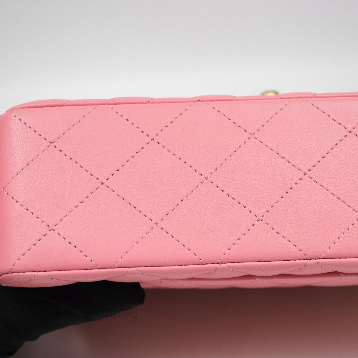 Chanel Small Classic Quilted Flap Pink Lambskin Aged Gold Hardware