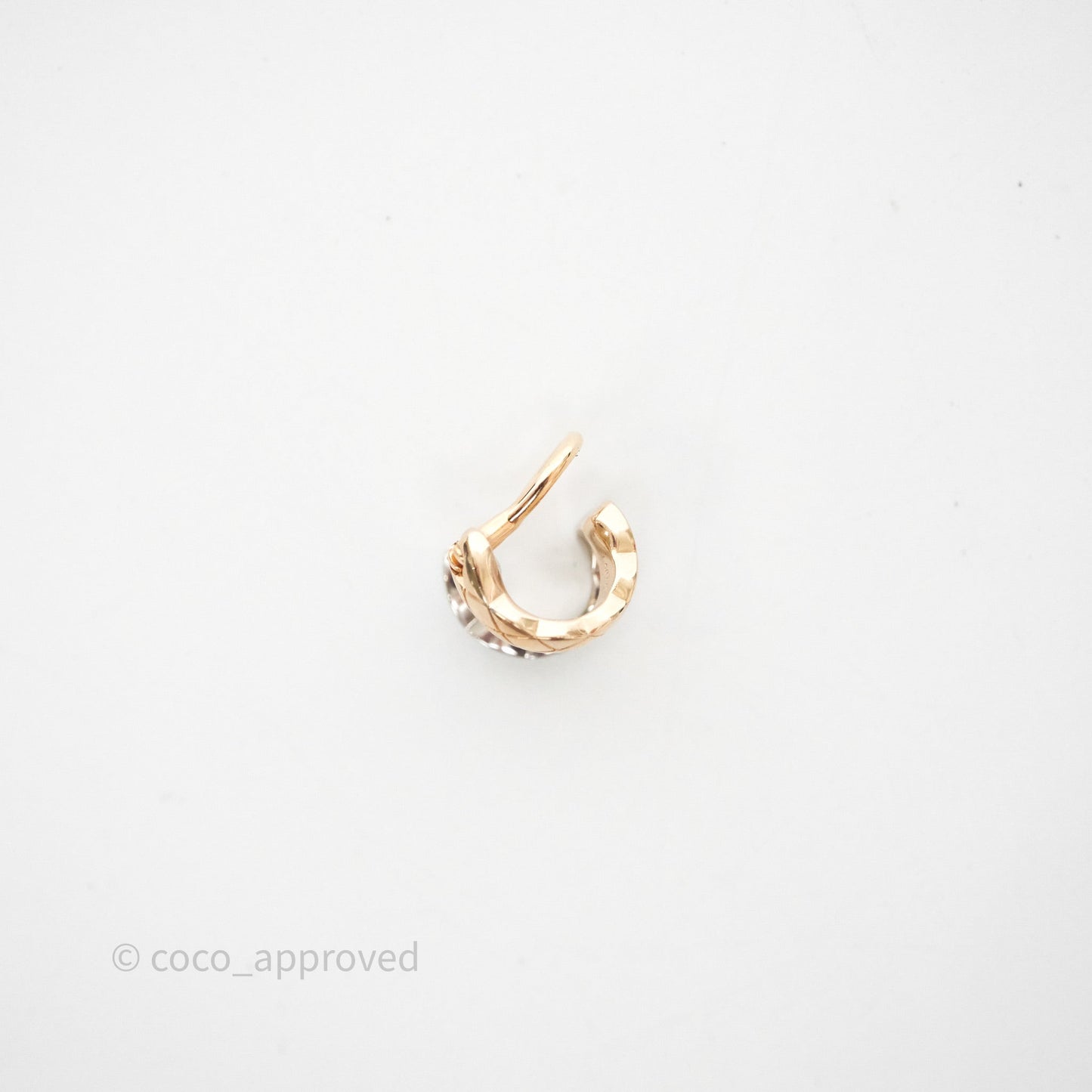 Chanel Coco Crush Single Ear Clip 18K White & Beige Gold Diamonds