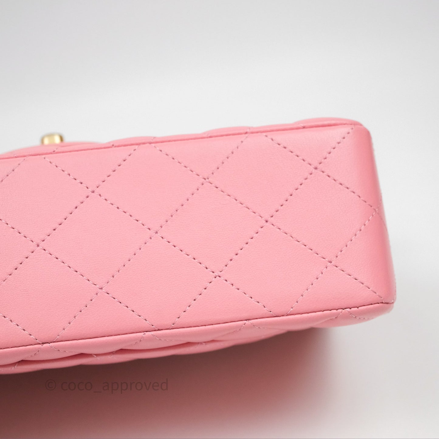 Chanel Small Classic Quilted Flap Pink Lambskin Aged Gold Hardware