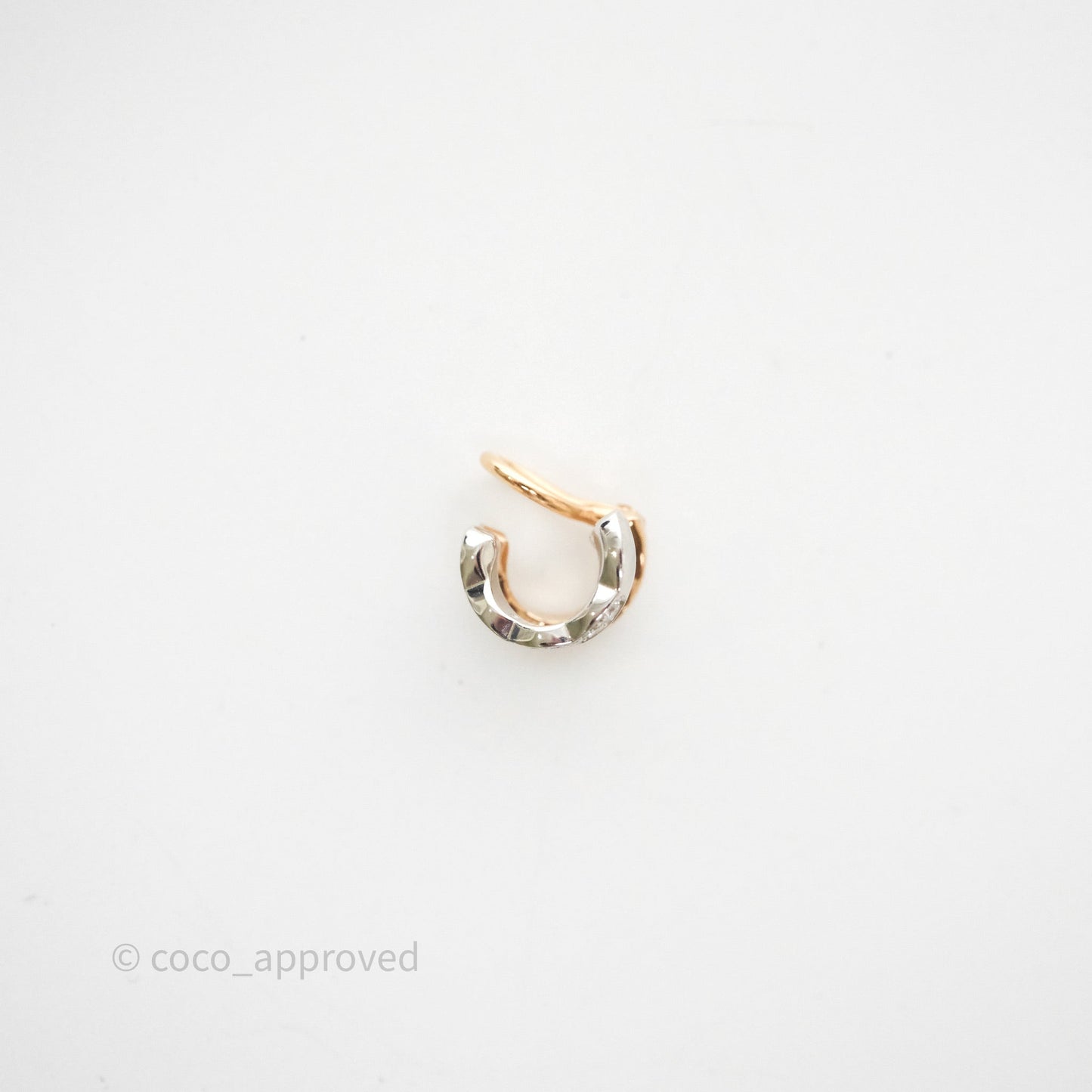 Chanel Coco Crush Single Ear Clip 18K White & Beige Gold Diamonds