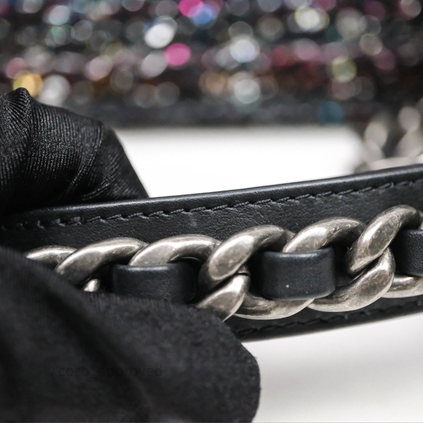 Chanel 19 Small Tweed Sequin Quilted Flap Black Multicolor Mixed Hardware