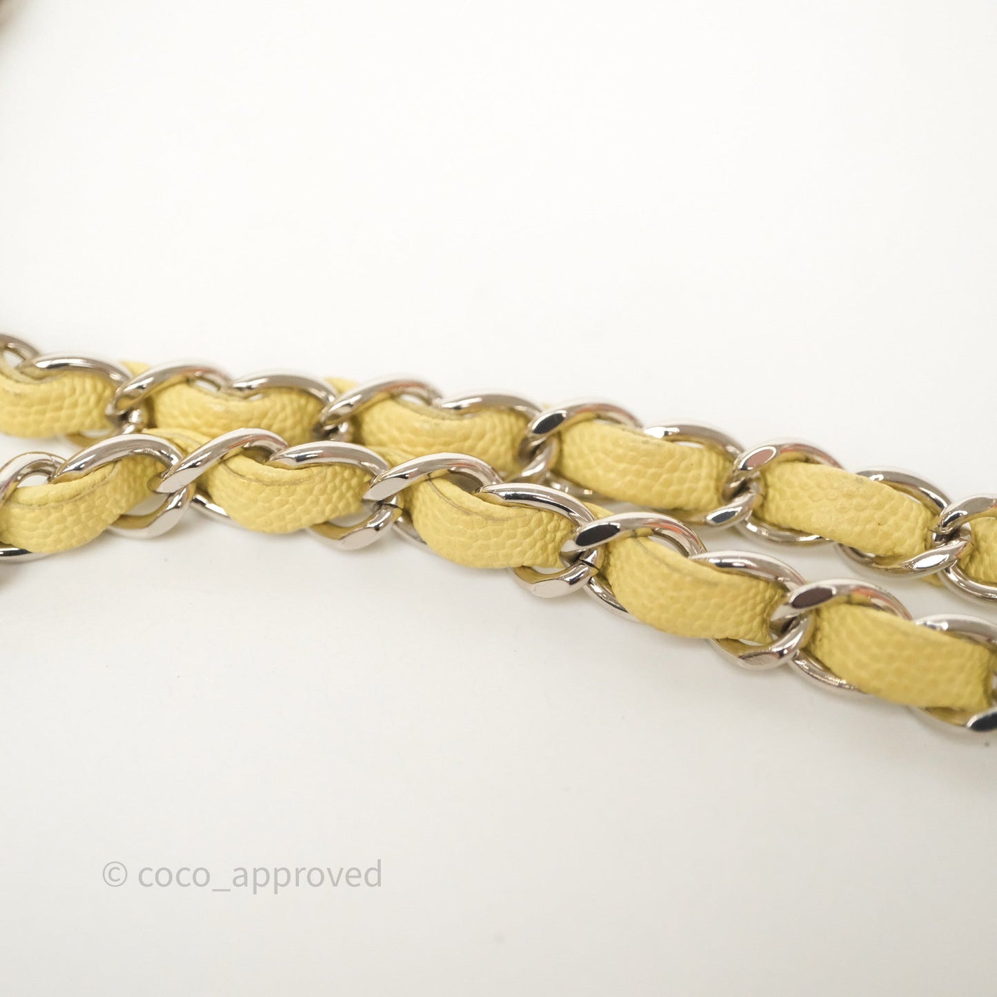 Chanel Mini Rectangular Quilted Yellow Caviar Silver Hardware