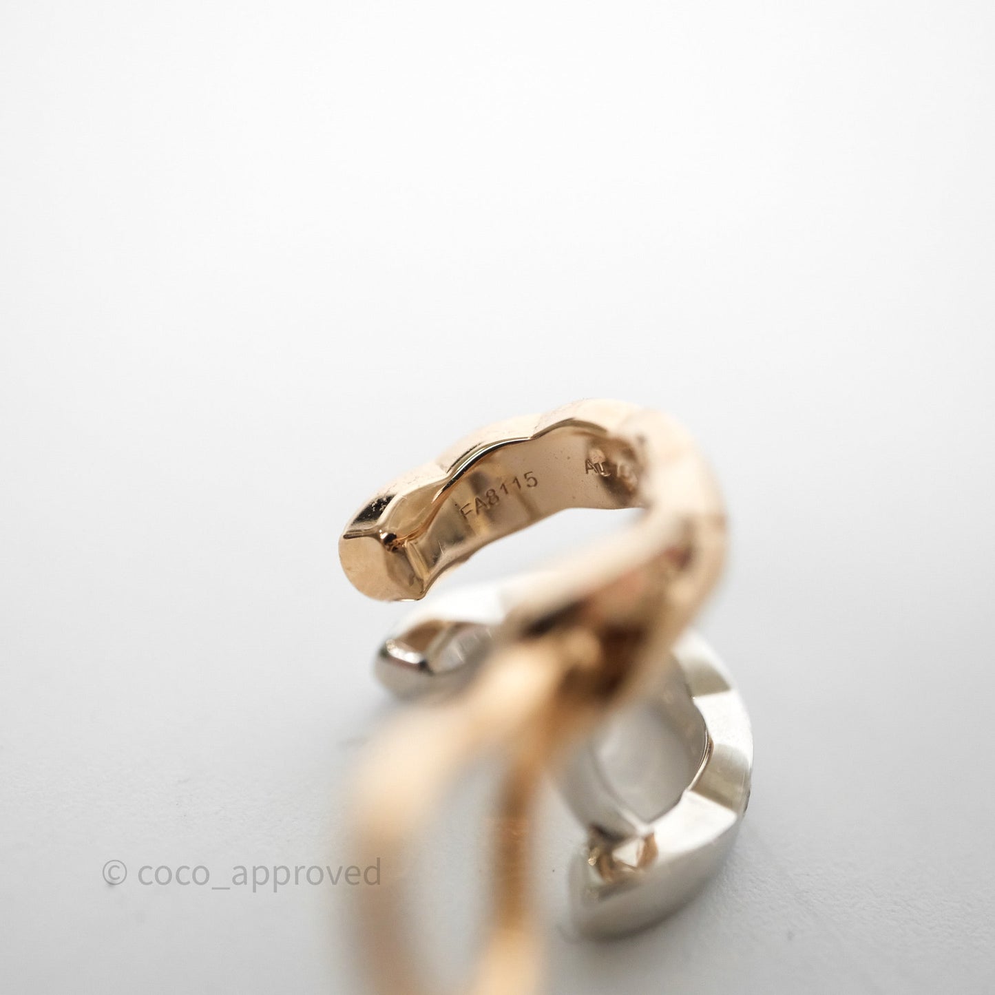 Chanel Coco Crush Single Ear Clip 18K White & Beige Gold Diamonds