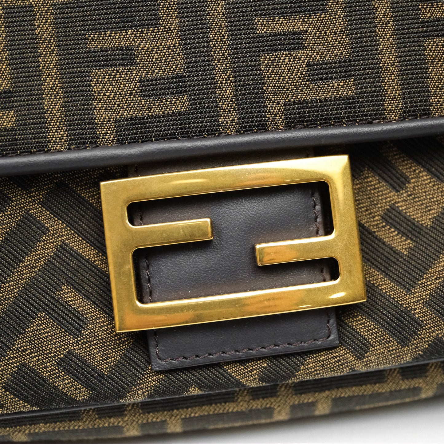 Fendi Baguette Chain Midi Bag Zucca Canvas