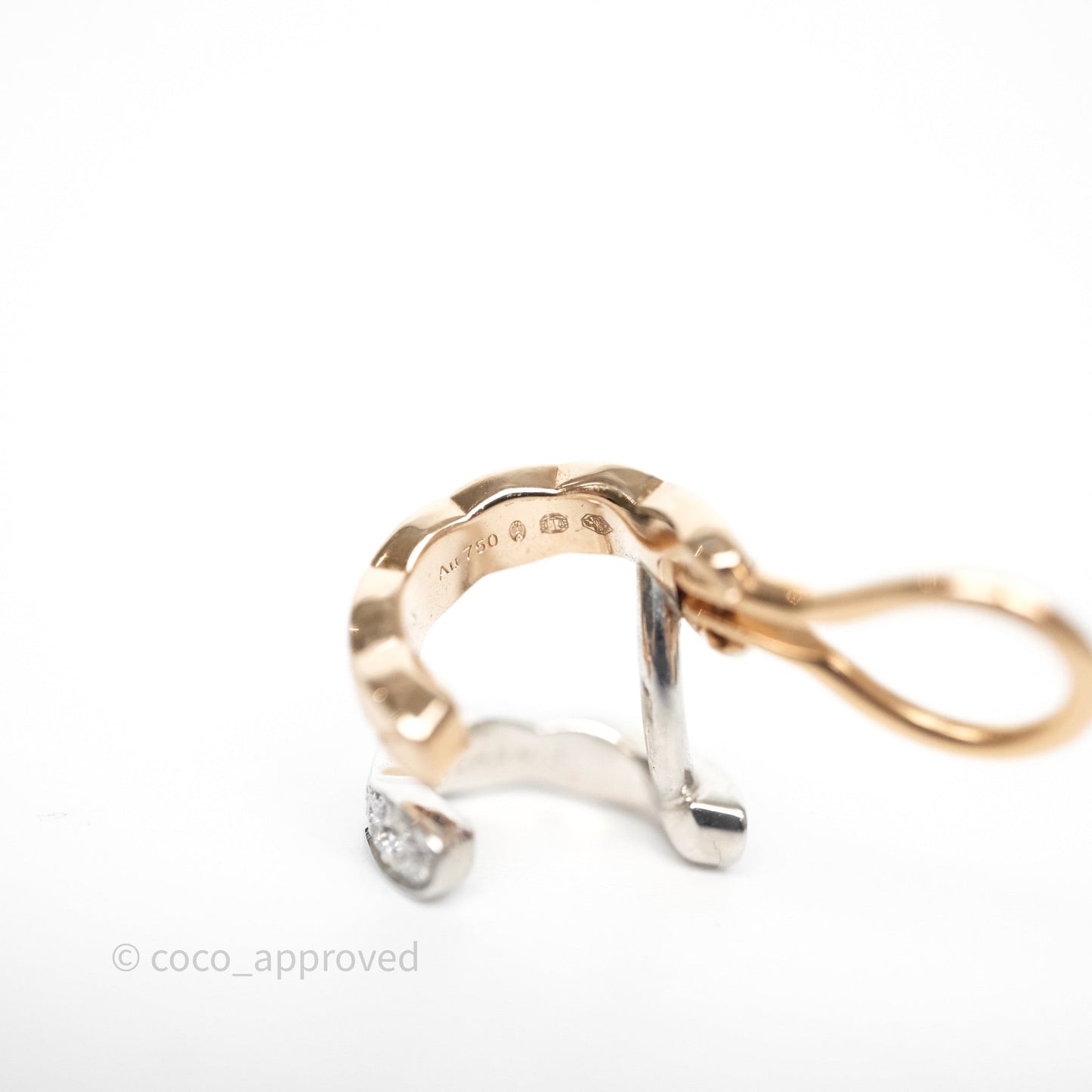 Chanel Coco Crush Single Ear Clip 18K White & Beige Gold Diamonds