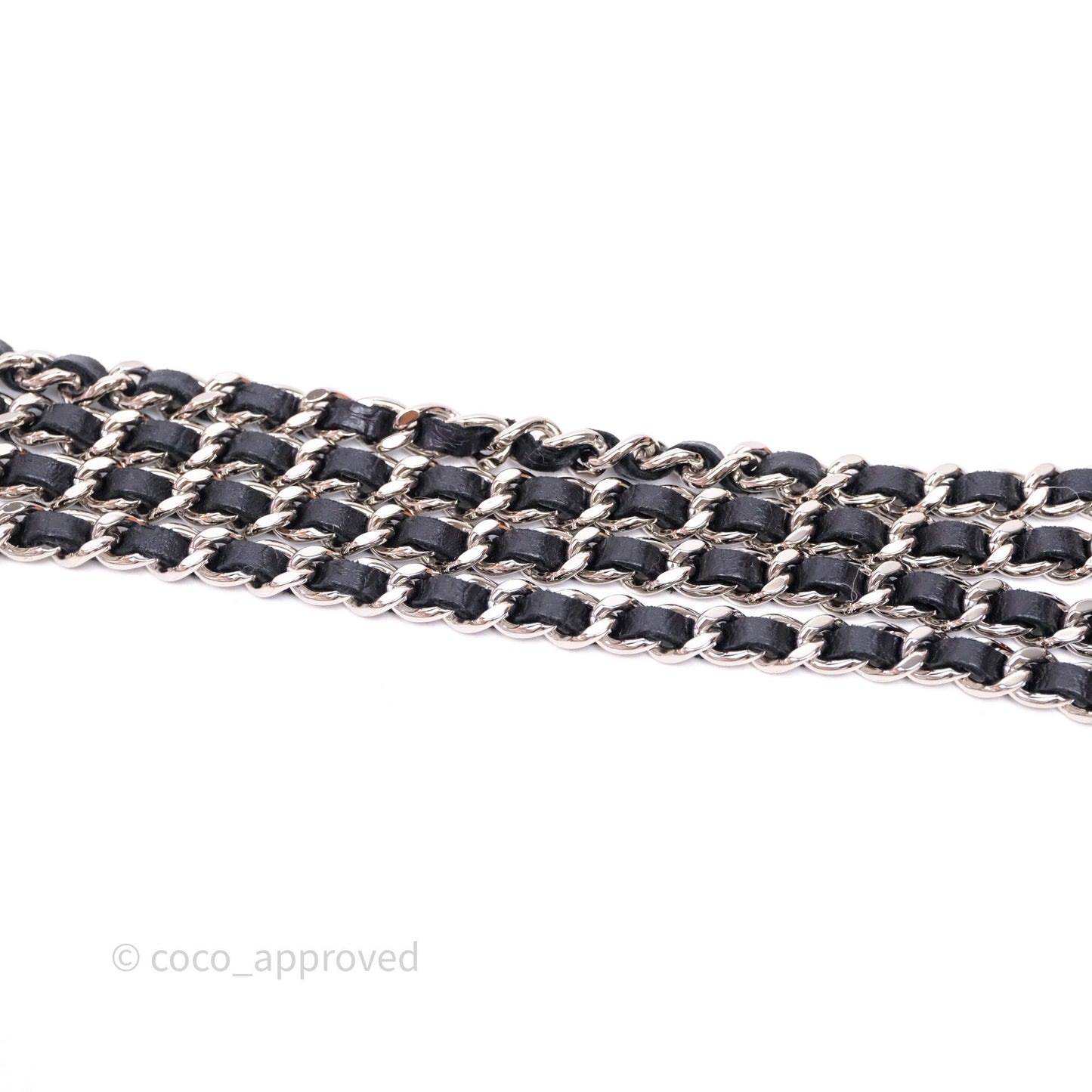 Chanel Quilted Classic Wallet on Chain WOC Black Lambskin Silver Hardware