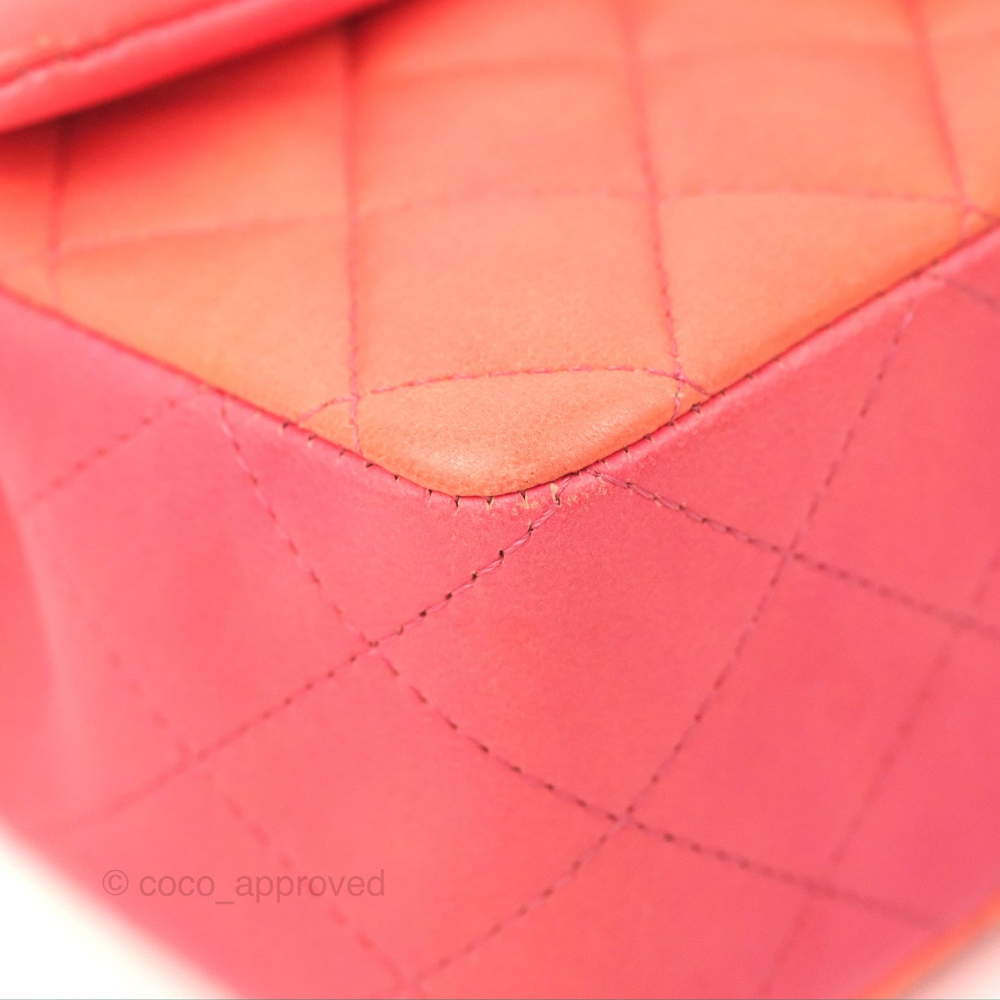 Chanel Top Handle Mini Rectangular Flap Pink Orange Ombre Lambskin Gold Hardware