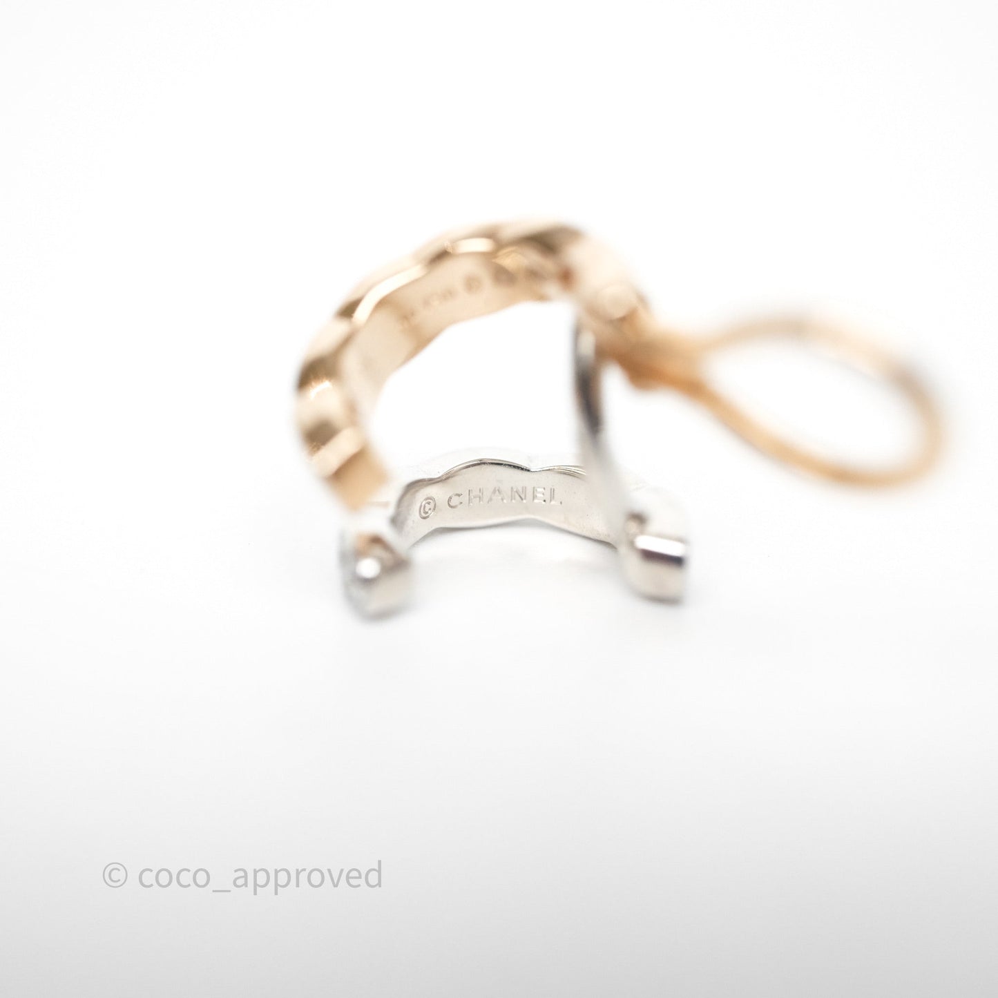 Chanel Coco Crush Single Ear Clip 18K White & Beige Gold Diamonds