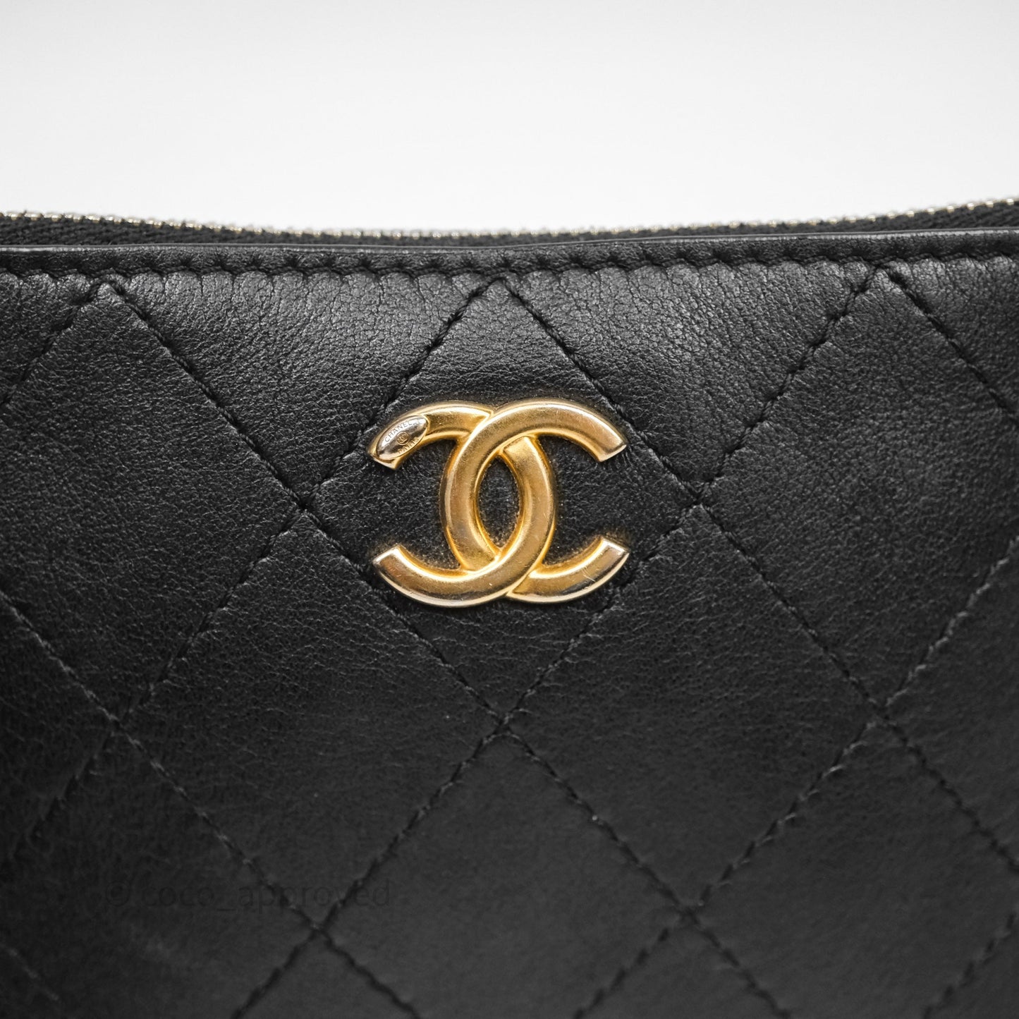 Chanel Quilted Drawstring Bucket Bag Black Calfskin Aged Gold Hardware