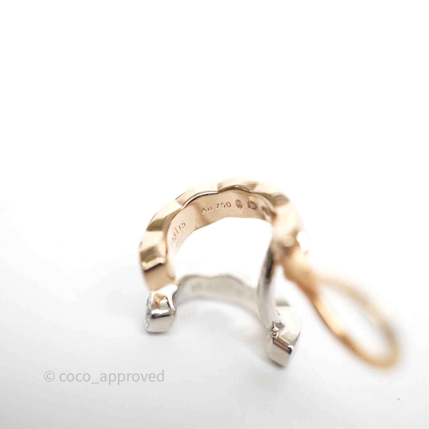 Chanel Coco Crush Single Ear Clip 18K White & Beige Gold Diamonds