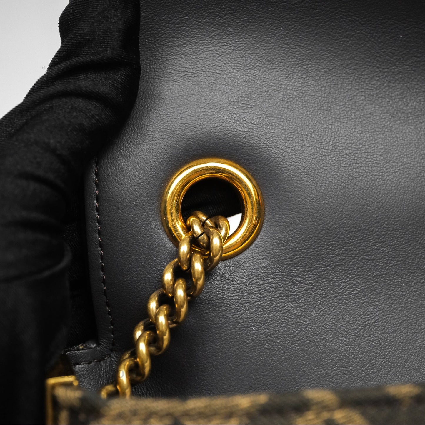 Fendi Baguette Chain Midi Bag Zucca Canvas