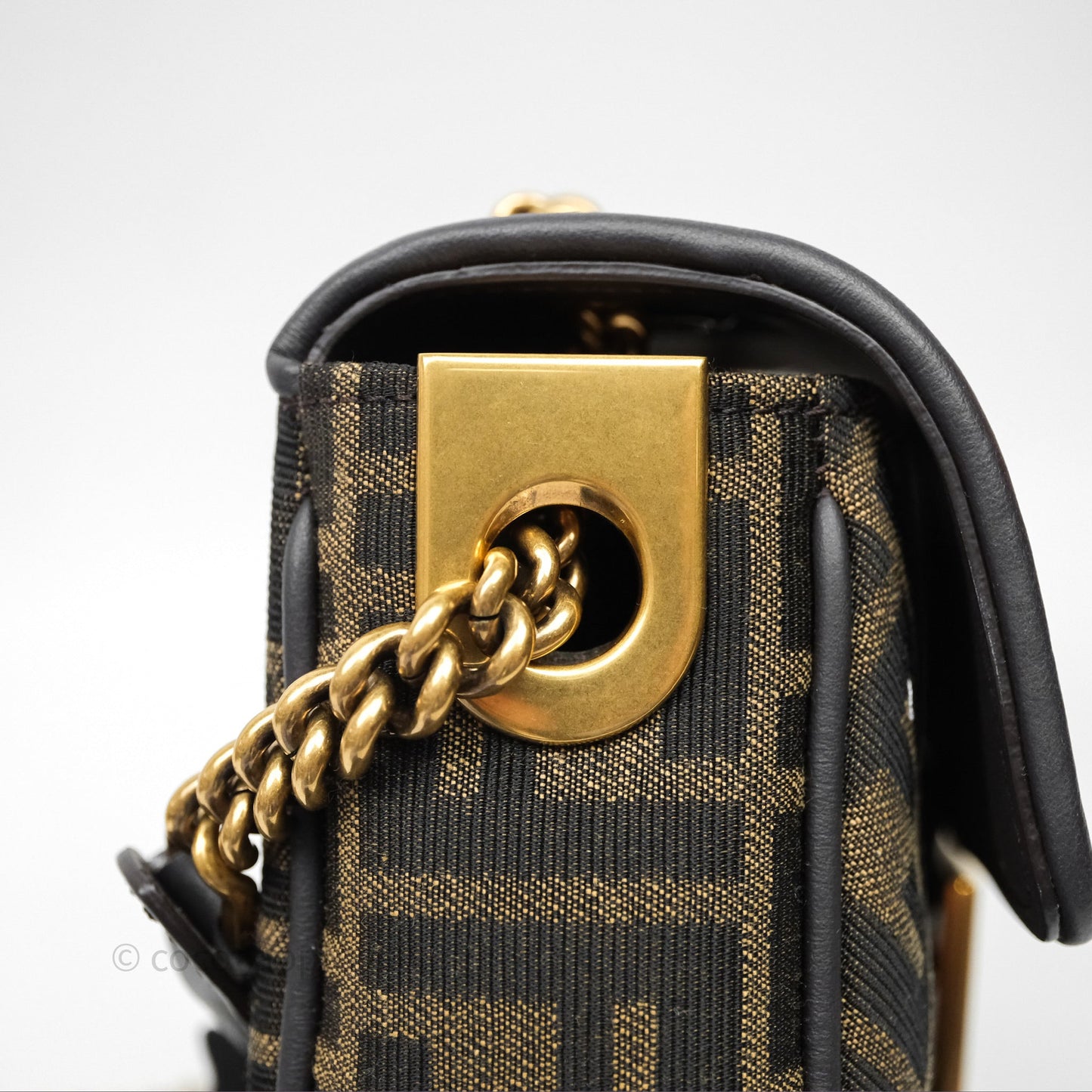Fendi Baguette Chain Midi Bag Zucca Canvas