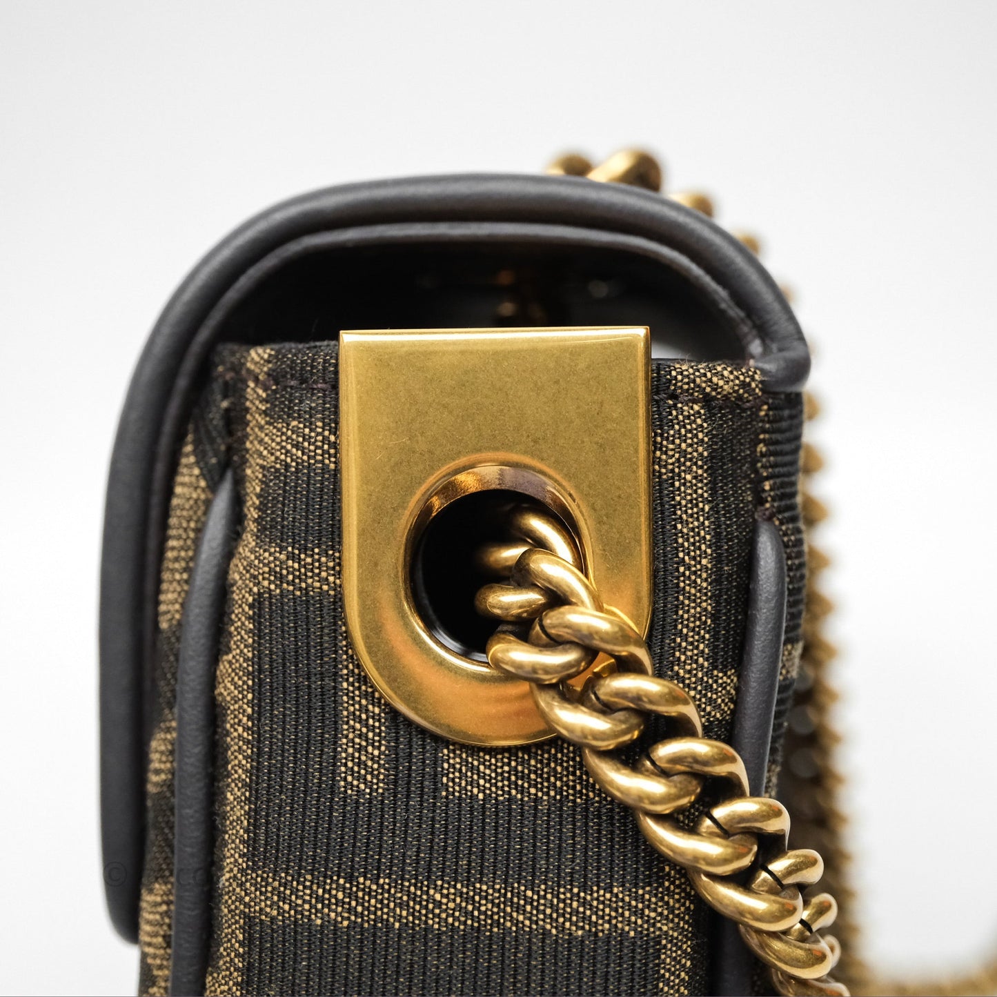 Fendi Baguette Chain Midi Bag Zucca Canvas