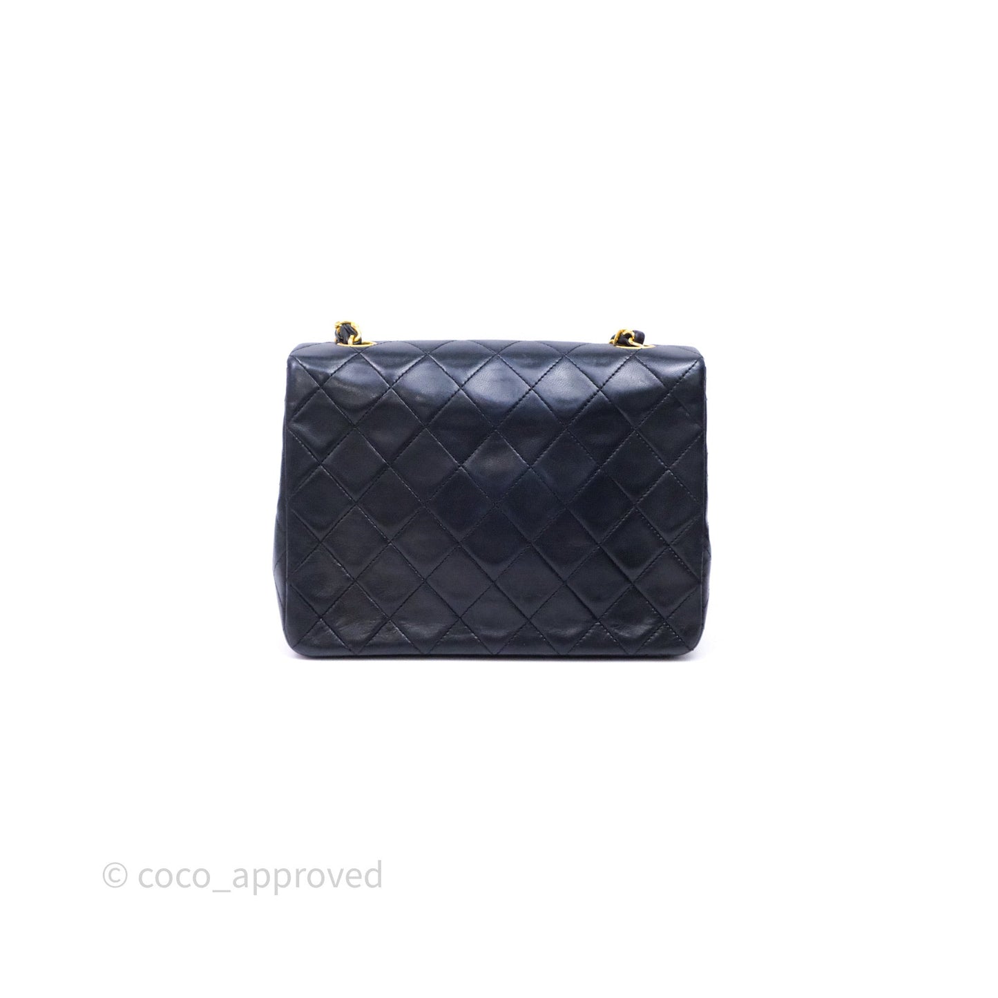 Chanel Vintage Square Flap Bag Black Lambskin 24K Gold Hardware
