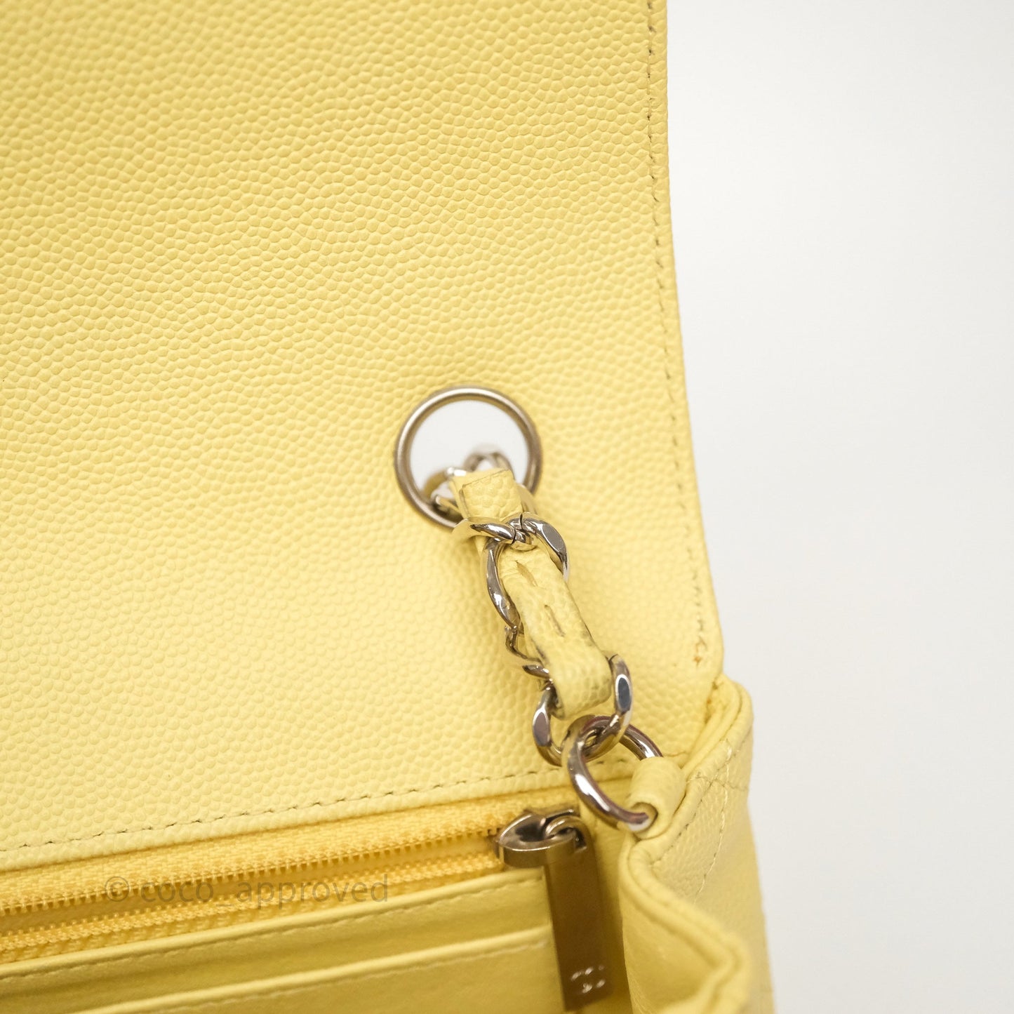 Chanel Mini Rectangular Quilted Yellow Caviar Silver Hardware