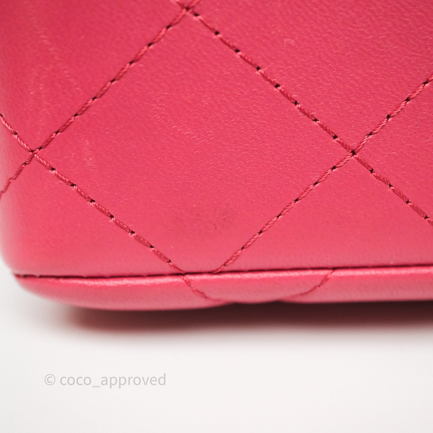 Chanel Quilted Mini Rectangular Dark Pink Lambskin Silver Hardware