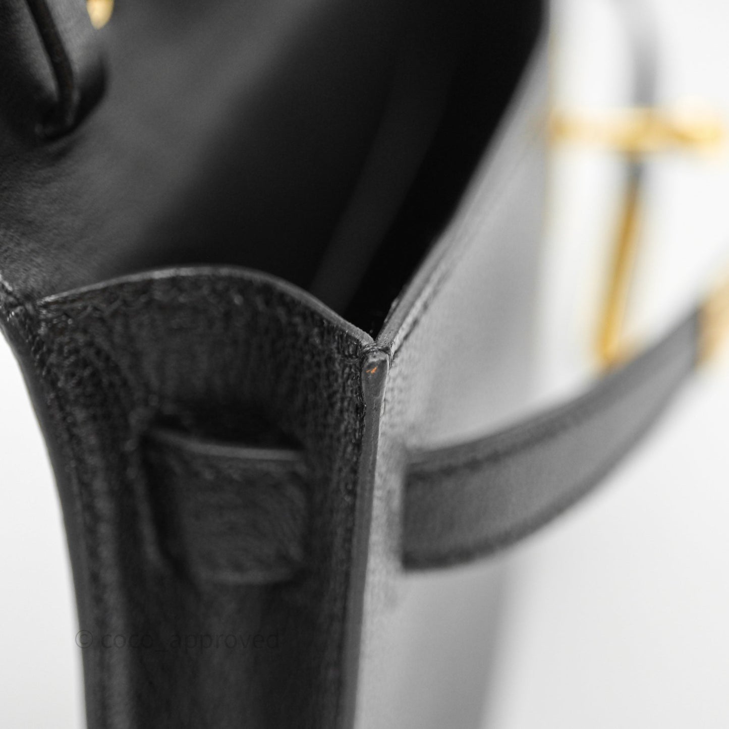 Hermes Kelly Elan Noir 89 Gold Hardware