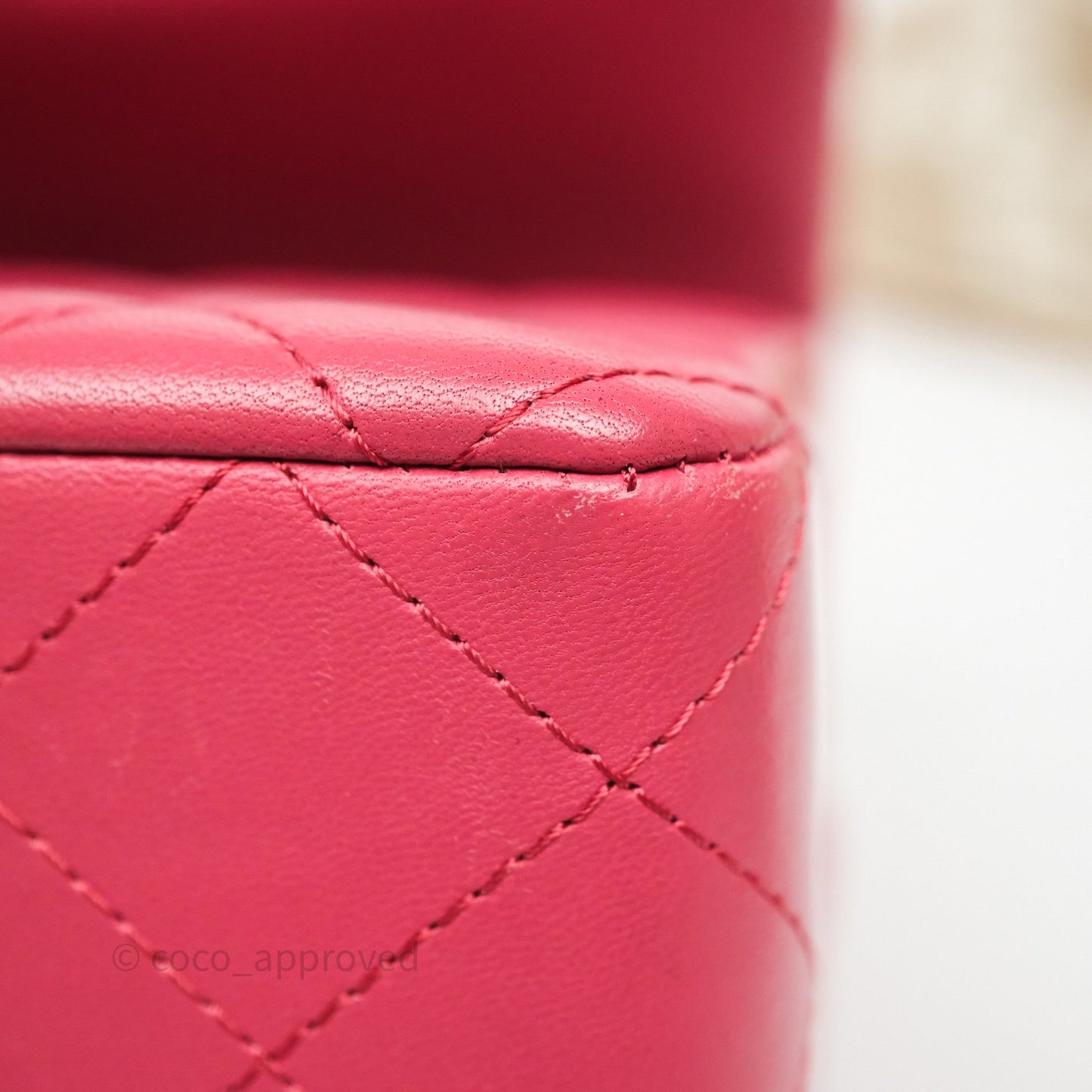 Chanel Quilted Mini Rectangular Dark Pink Lambskin Silver Hardware