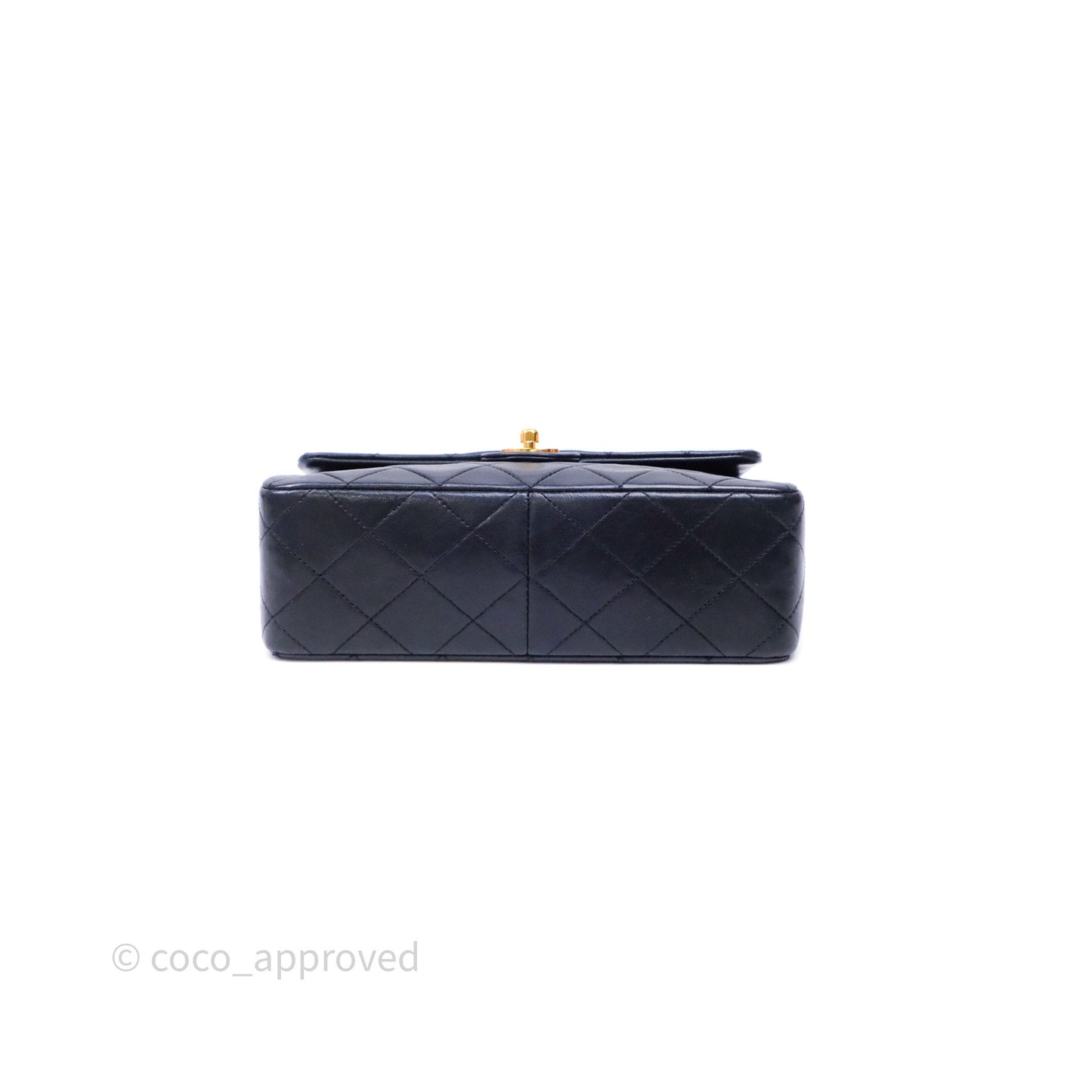 Chanel Vintage Square Flap Bag Black Lambskin 24K Gold Hardware