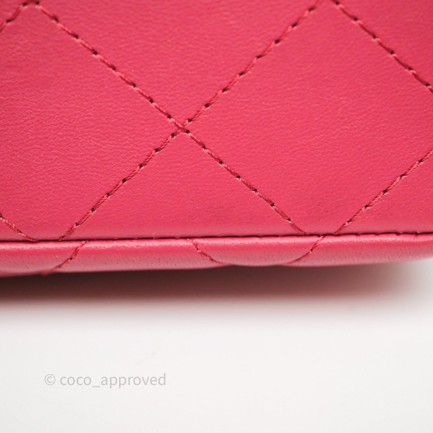 Chanel Quilted Mini Rectangular Dark Pink Lambskin Silver Hardware