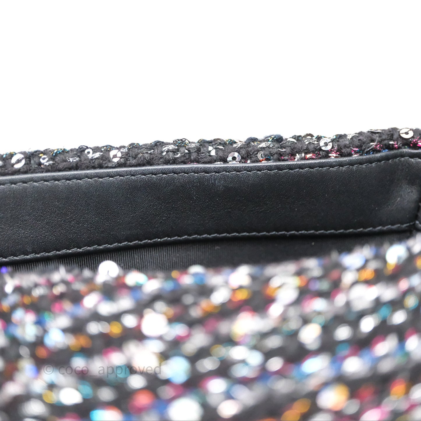 Chanel 19 Small Tweed Sequin Quilted Flap Black Multicolor Mixed Hardware