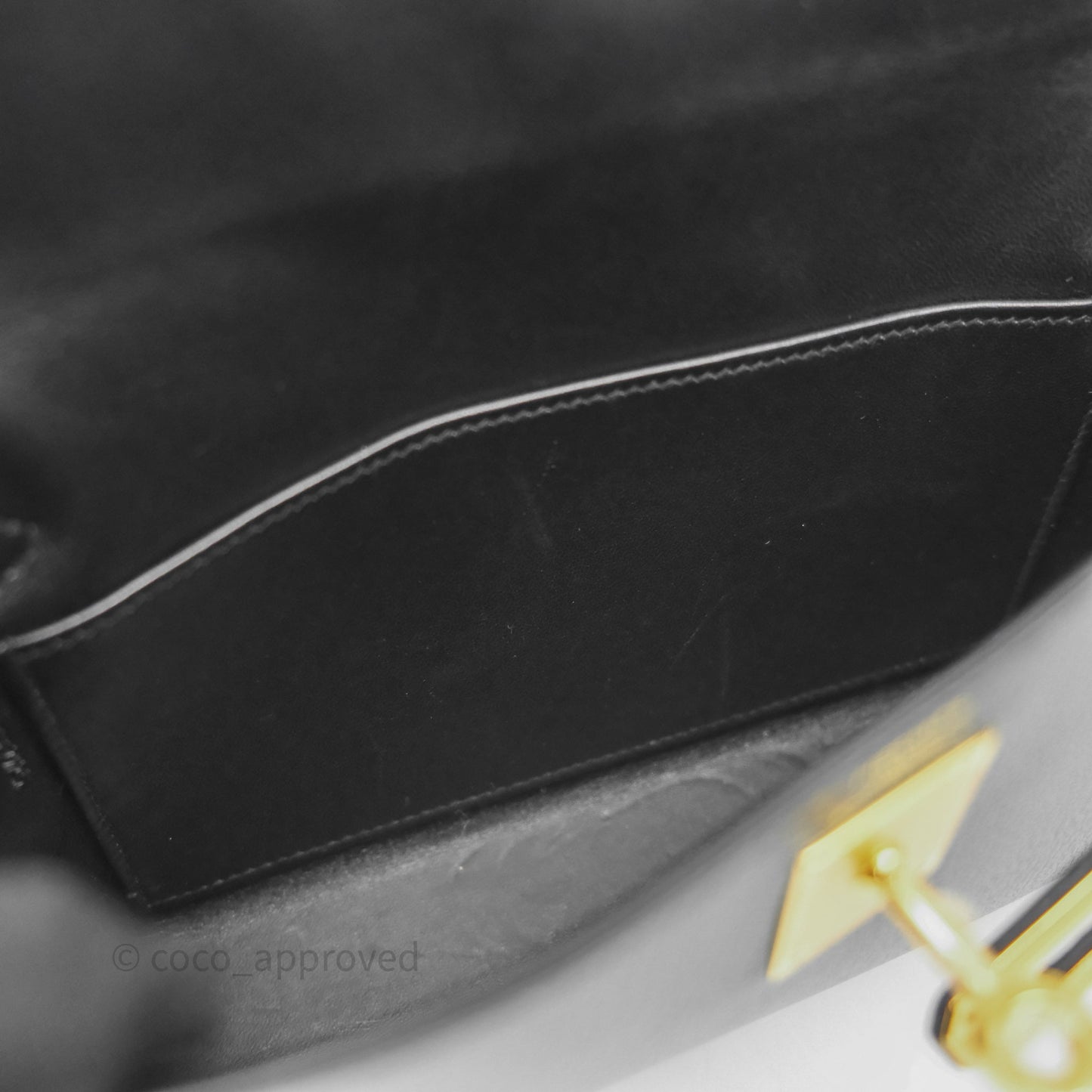 Hermes Kelly Elan Noir 89 Gold Hardware