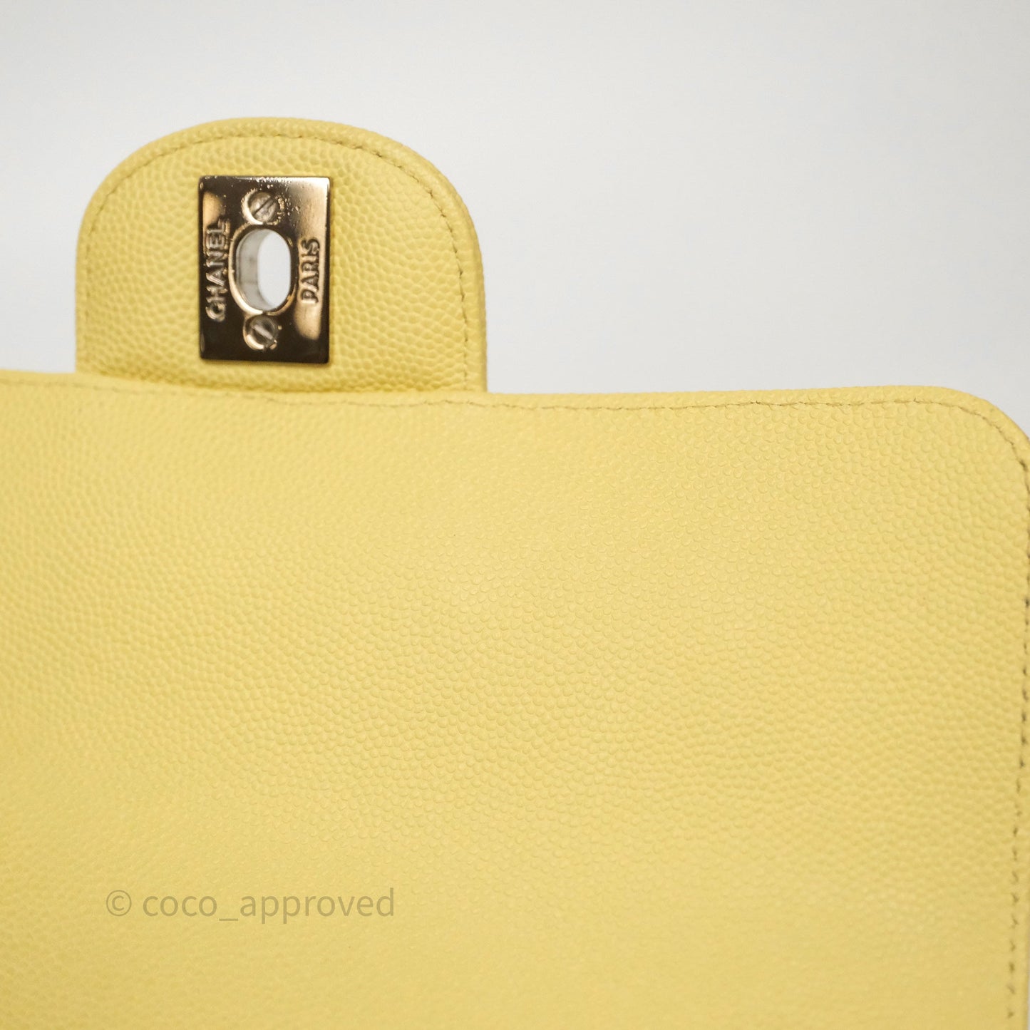 Chanel Mini Rectangular Quilted Yellow Caviar Silver Hardware