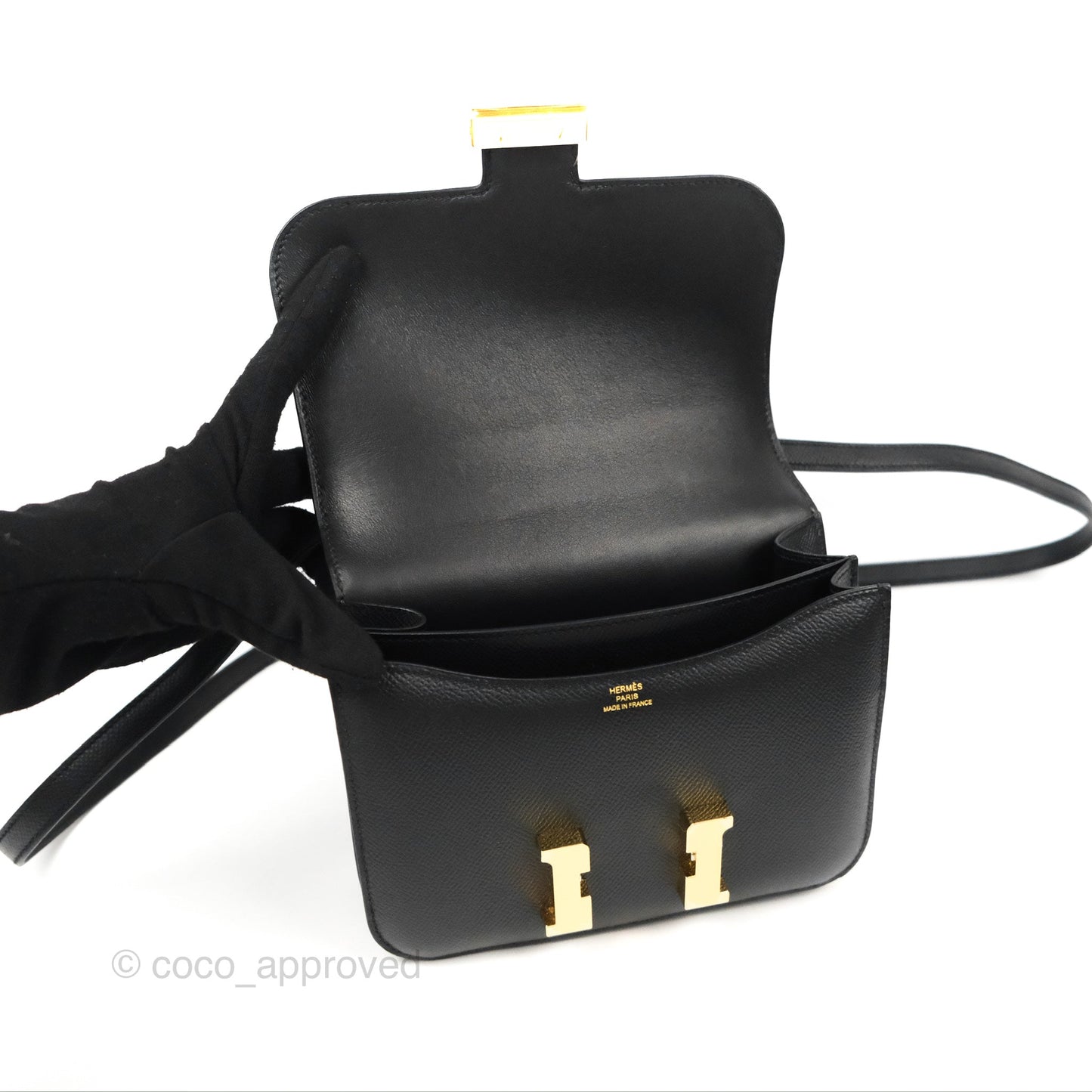 Hermès Constance Mini 18cm Black Epsom Gold Hardware