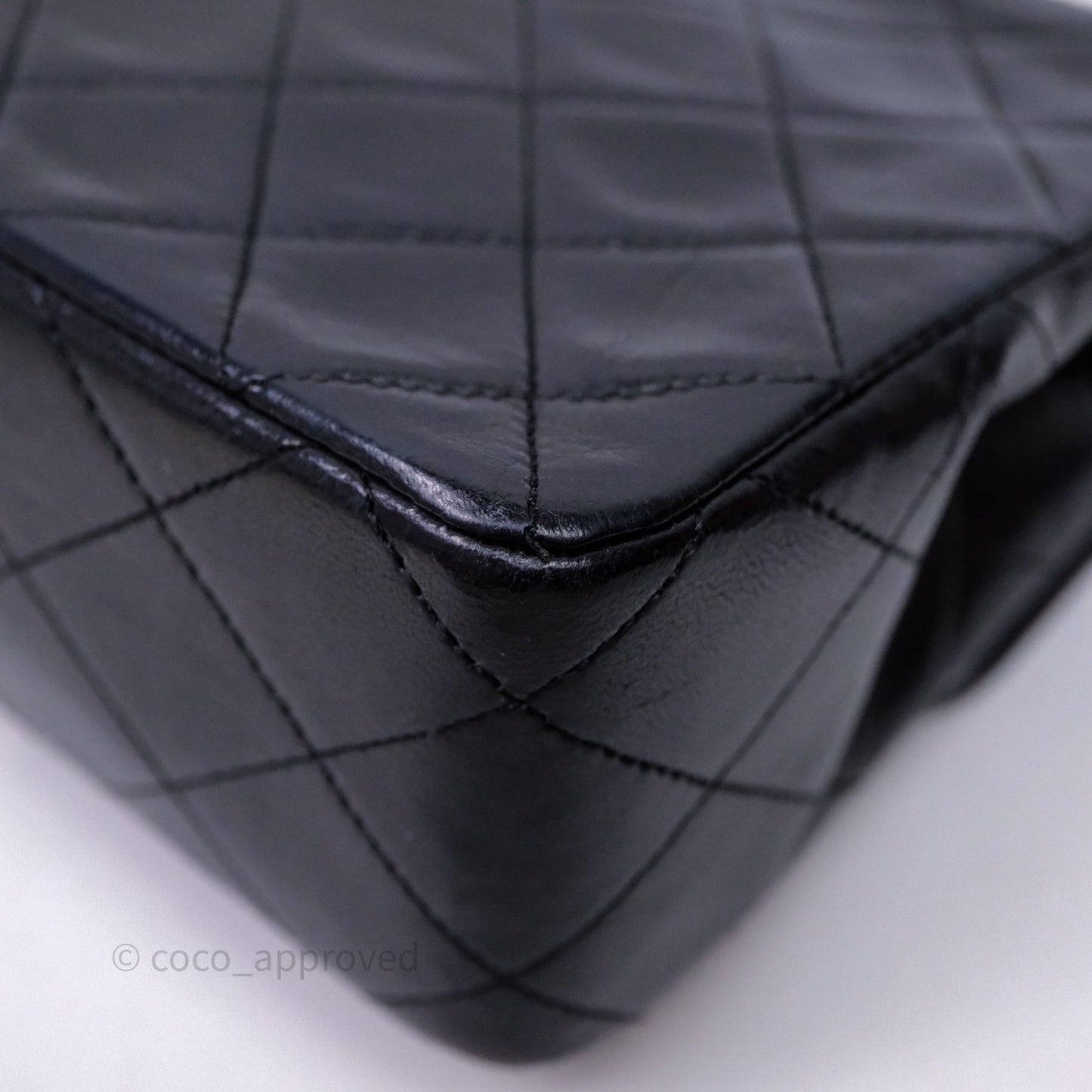 Chanel Vintage Square Flap Bag Black Lambskin 24K Gold Hardware