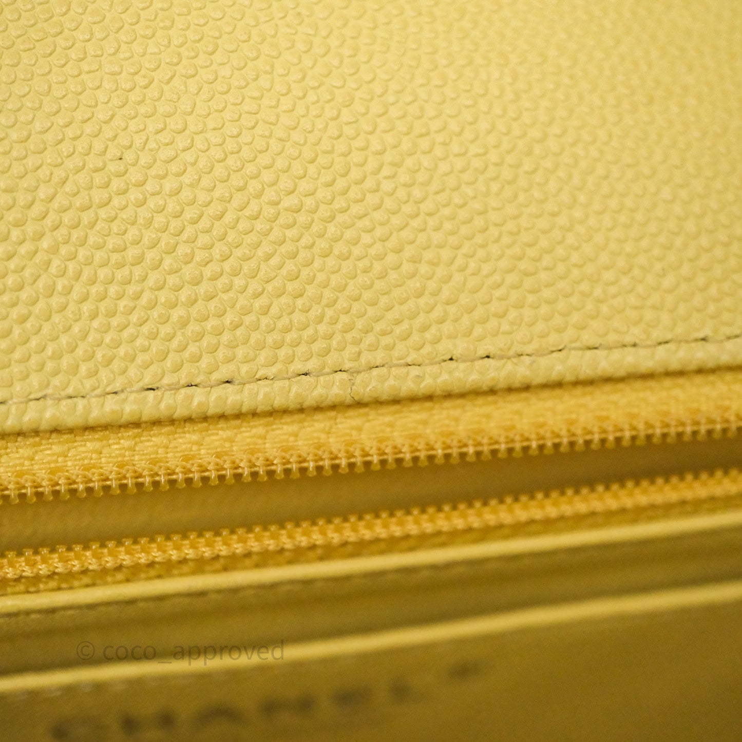 Chanel Mini Rectangular Quilted Yellow Caviar Silver Hardware