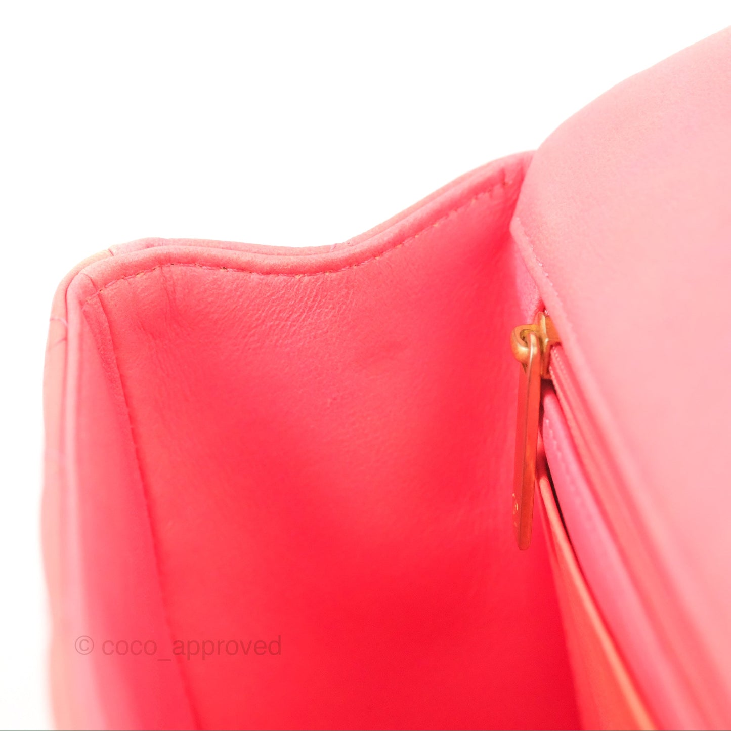 Chanel Top Handle Mini Rectangular Flap Pink Orange Ombre Lambskin Gold Hardware