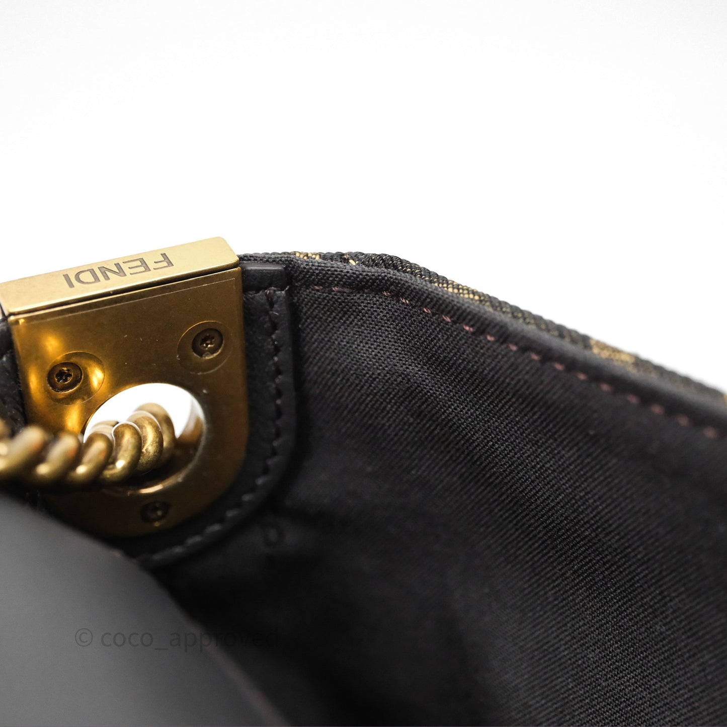 Fendi Baguette Chain Midi Bag Zucca Canvas