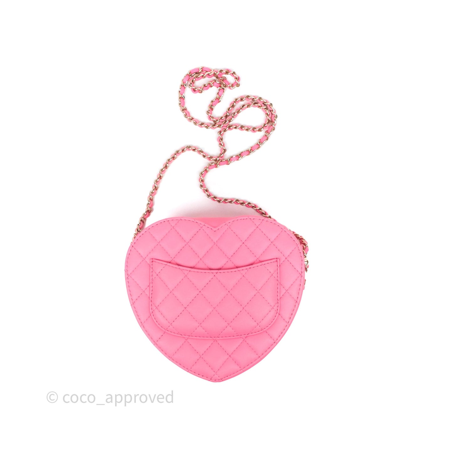 Chanel Large Heart Bag Pink Lambskin Gold Hardware