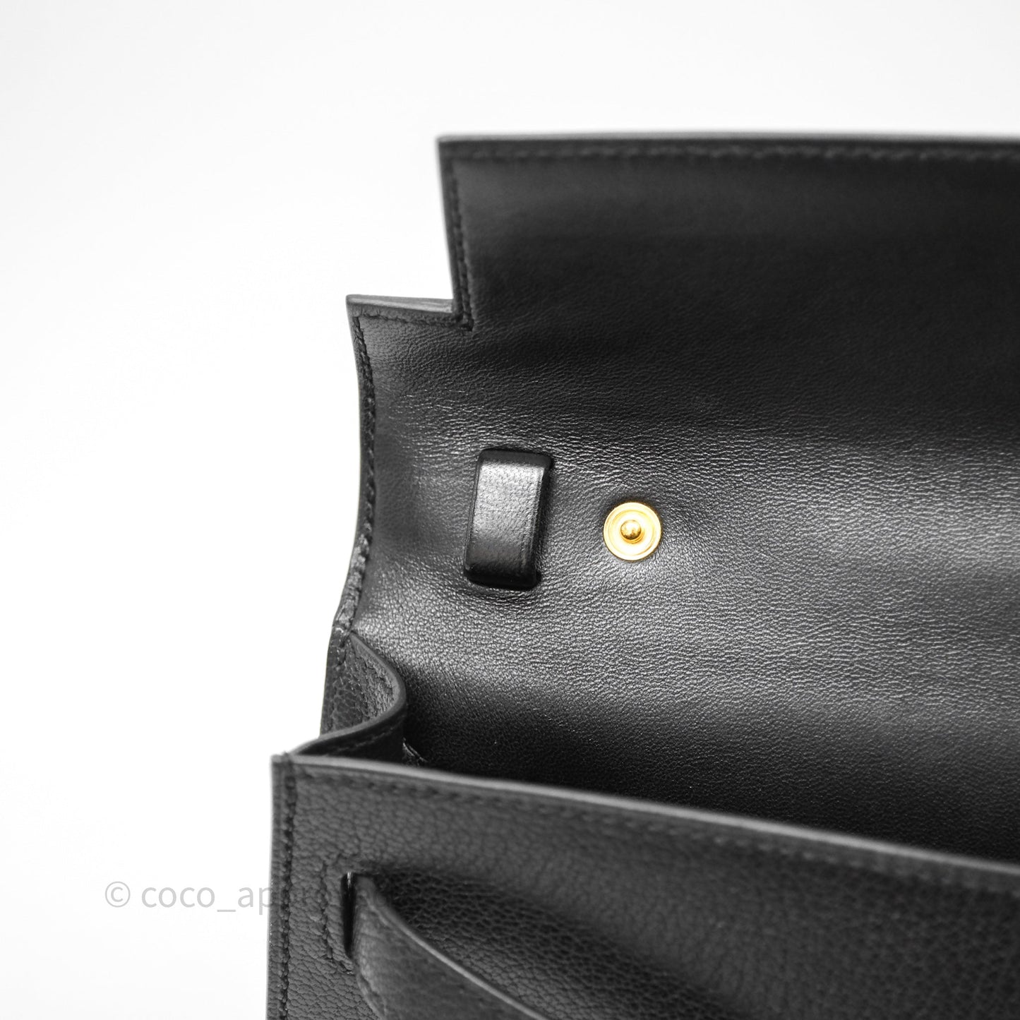 Hermes Kelly Elan Noir 89 Gold Hardware
