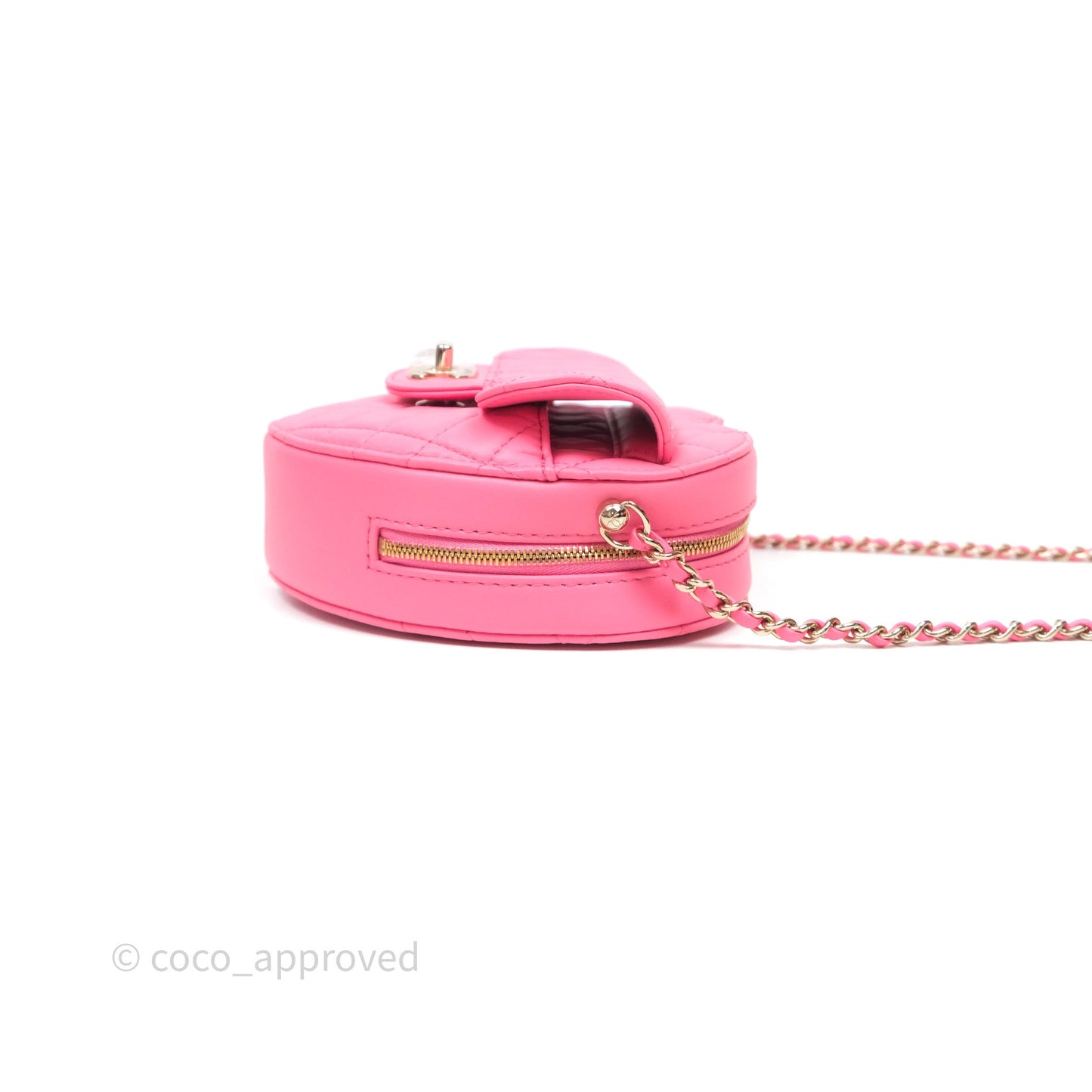 Chanel Large Heart Bag Pink Lambskin Gold Hardware