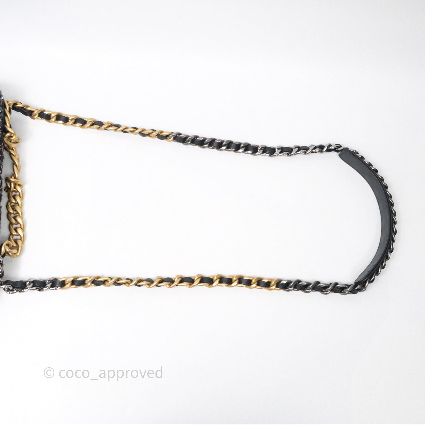 Chanel 19 Small Tweed Sequin Quilted Flap Black Multicolor Mixed Hardware