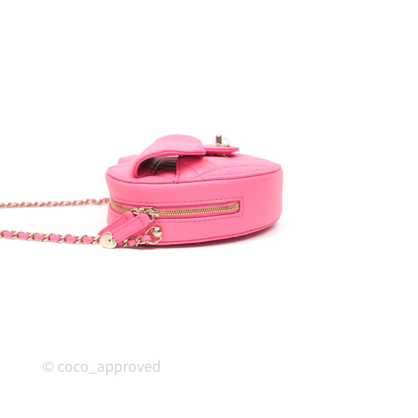 Chanel Large Heart Bag Pink Lambskin Gold Hardware