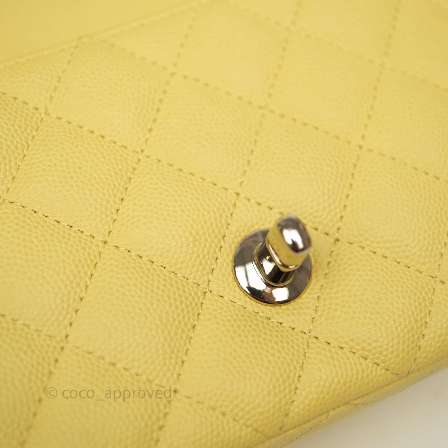 Chanel Mini Rectangular Quilted Yellow Caviar Silver Hardware