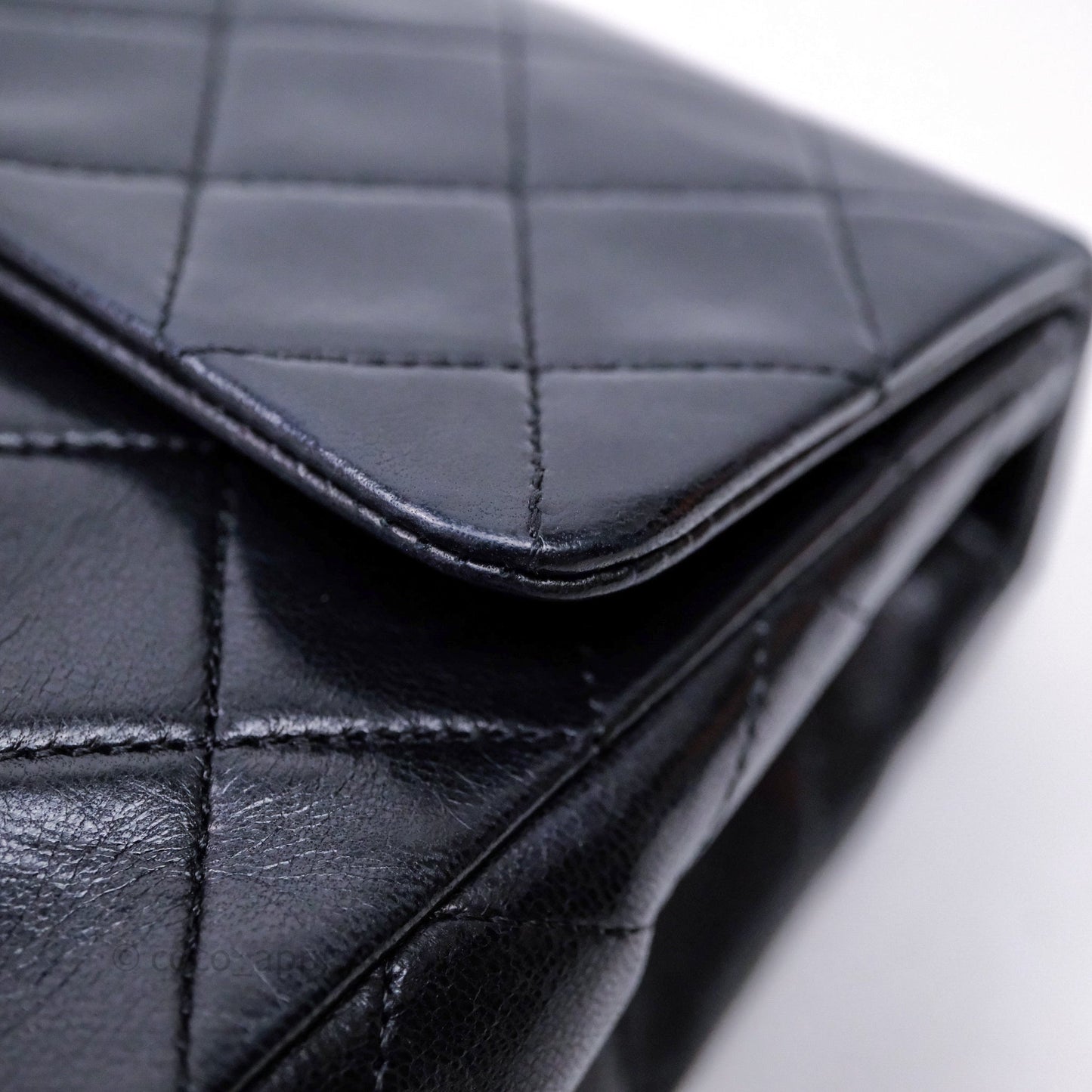 Chanel Vintage Square Flap Bag Black Lambskin 24K Gold Hardware