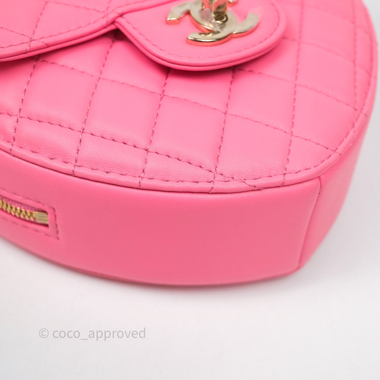Chanel Large Heart Bag Pink Lambskin Gold Hardware
