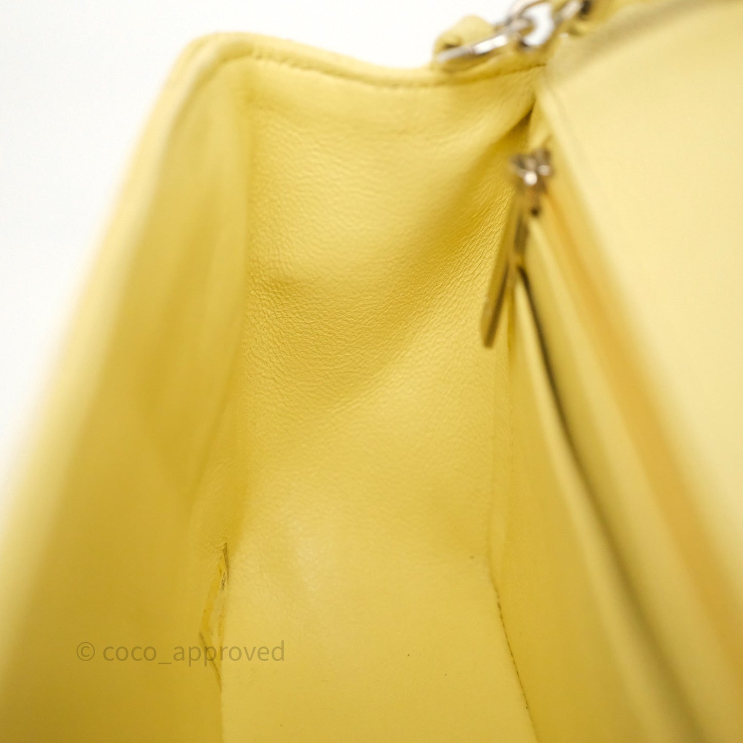 Chanel Mini Rectangular Quilted Yellow Caviar Silver Hardware