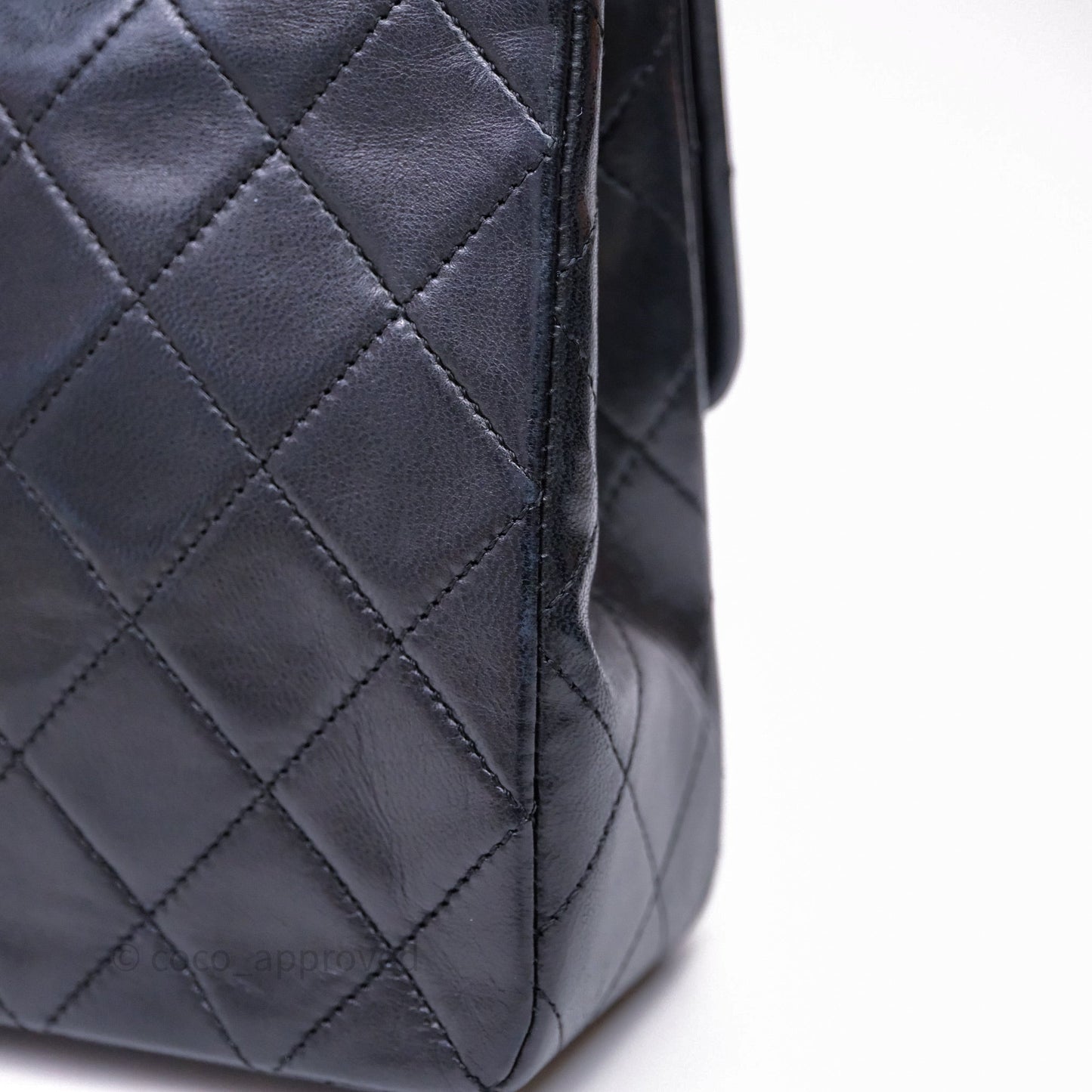 Chanel Vintage Square Flap Bag Black Lambskin 24K Gold Hardware