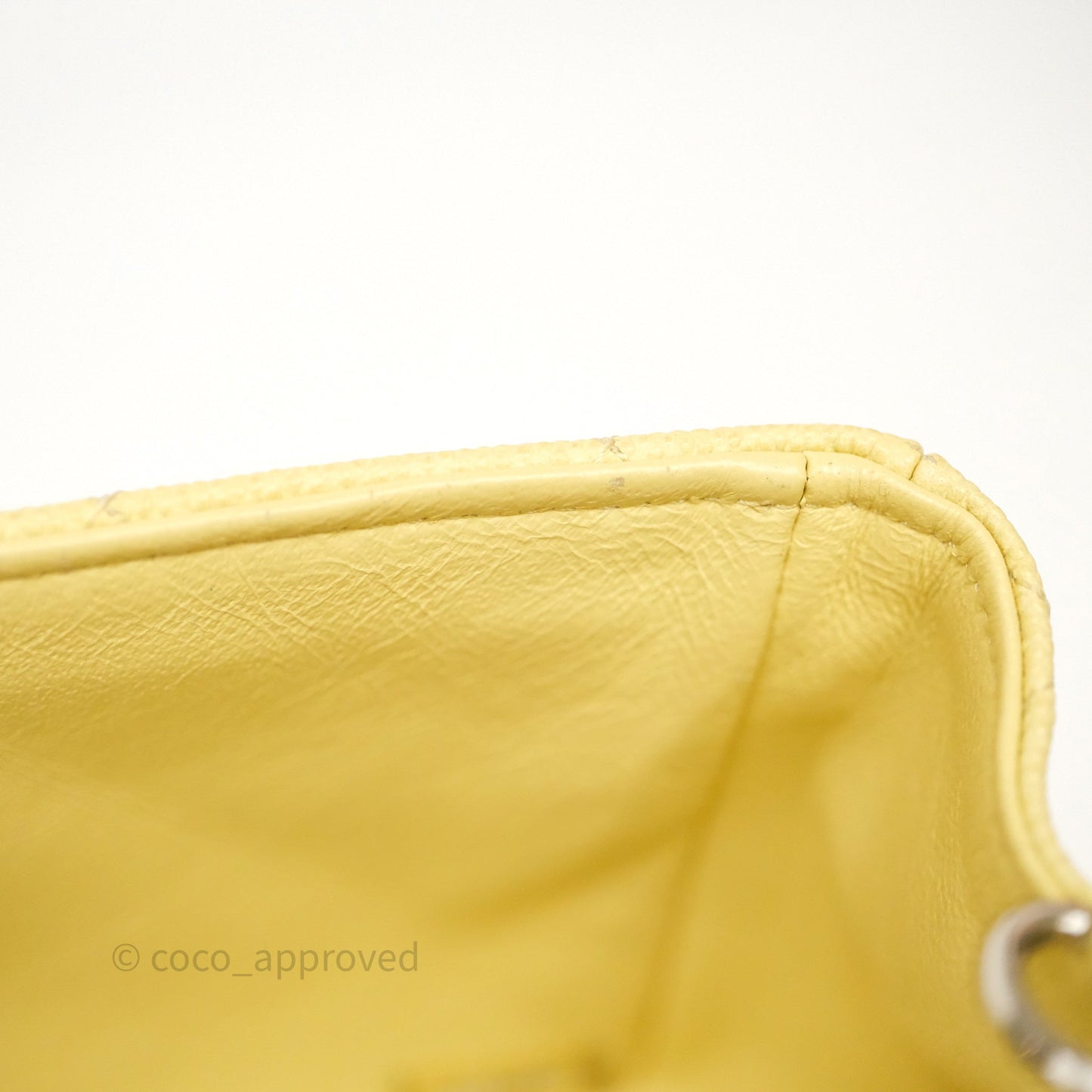 Chanel Mini Rectangular Quilted Yellow Caviar Silver Hardware